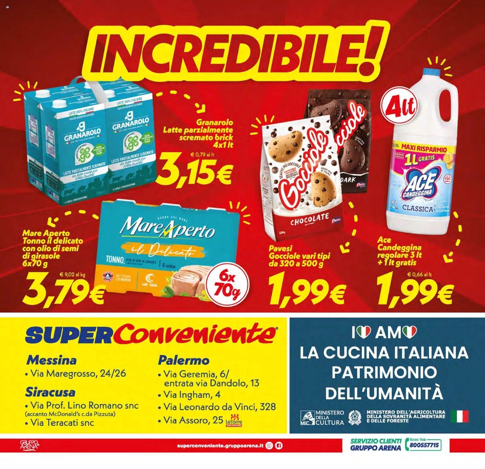 SuperConveniente volantino Messina, Siracusa, Palermo