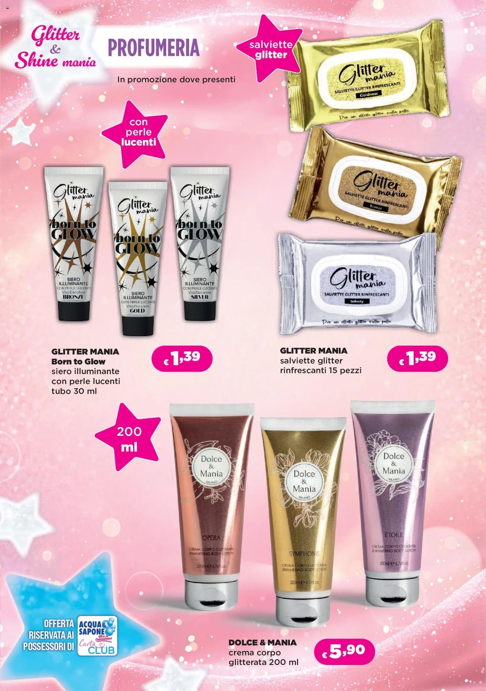 Acqua e Sapone volantino Glitter