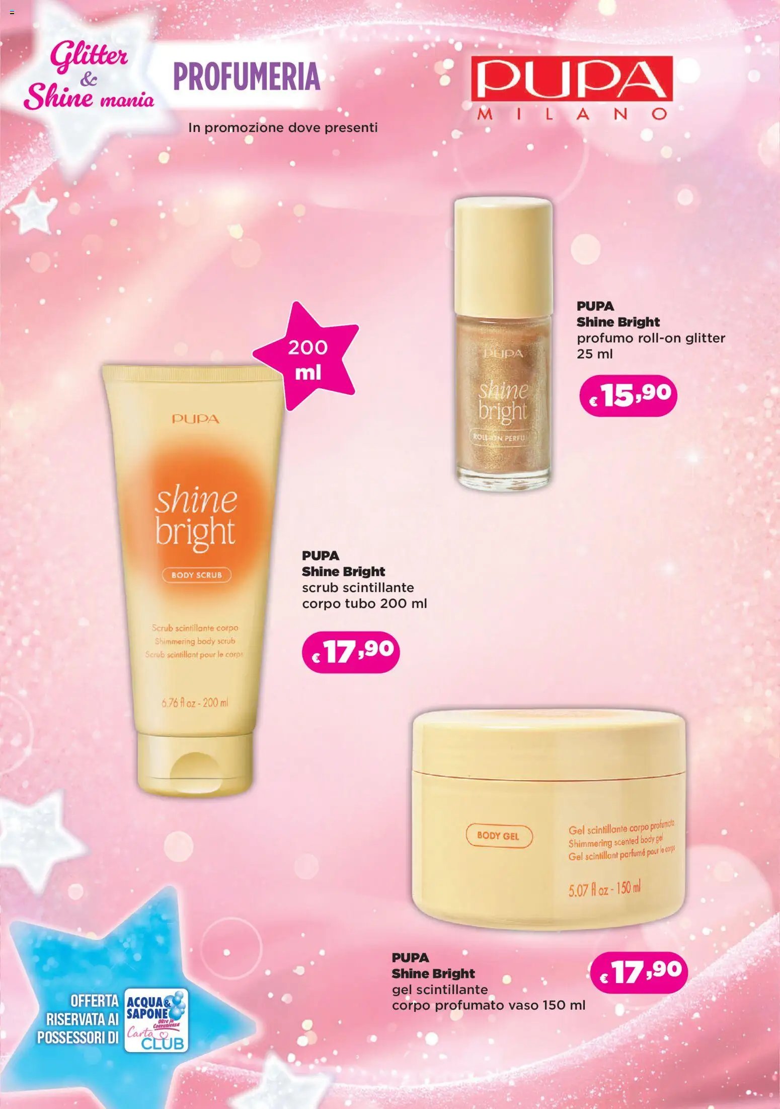Acqua e Sapone volantino Glitter