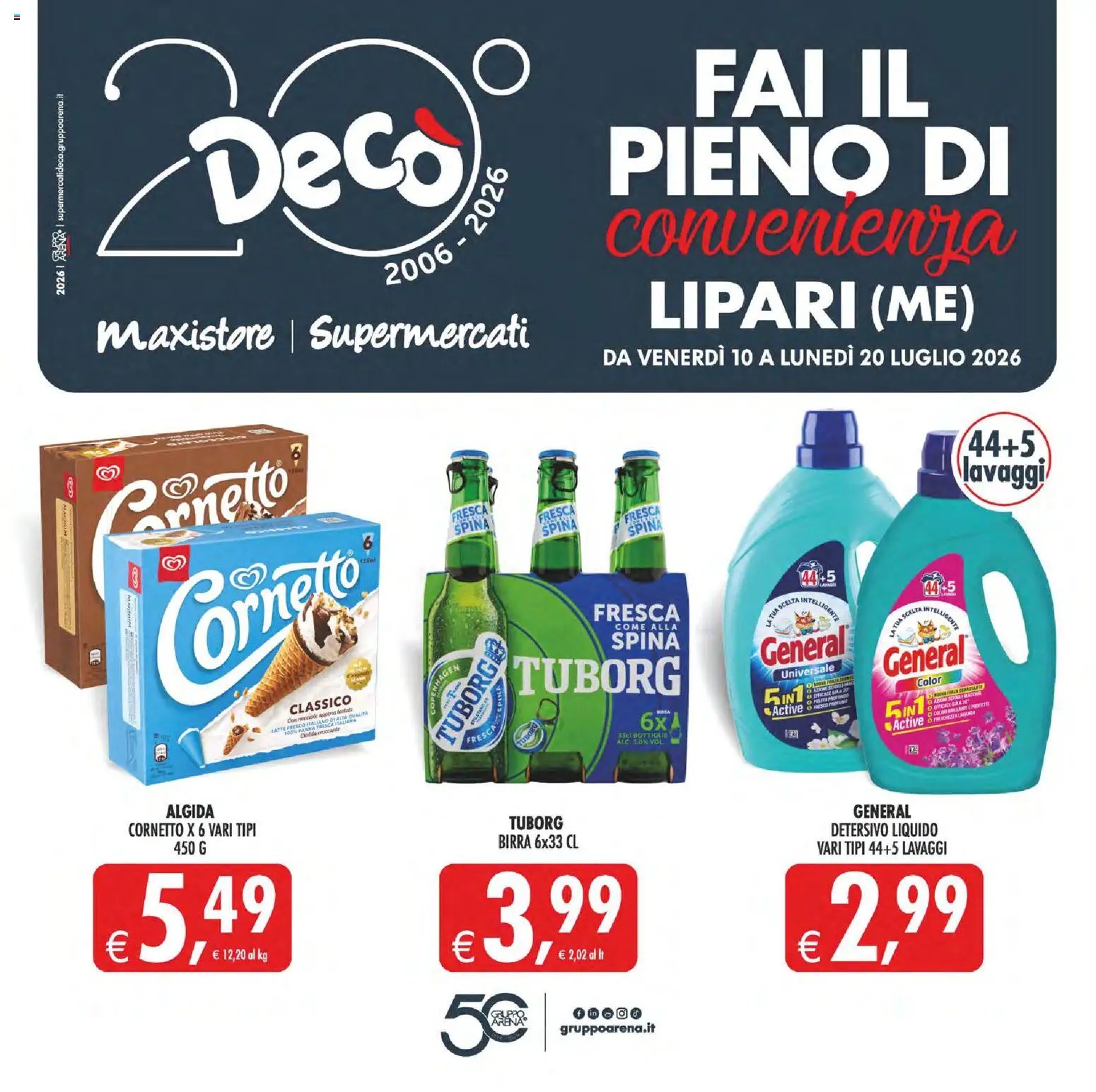 Decò volantino Maxistore, Supermercati Lipari