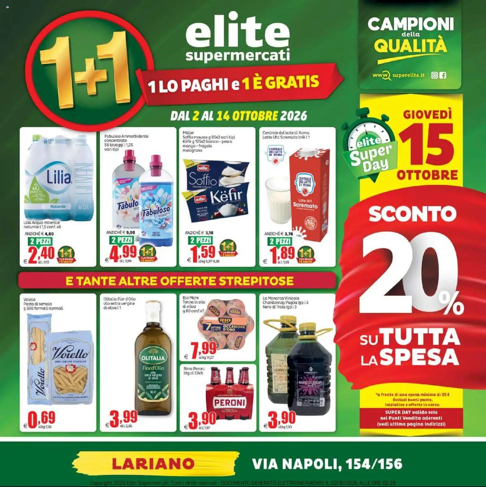 Elite Supermercati volantino Lariano