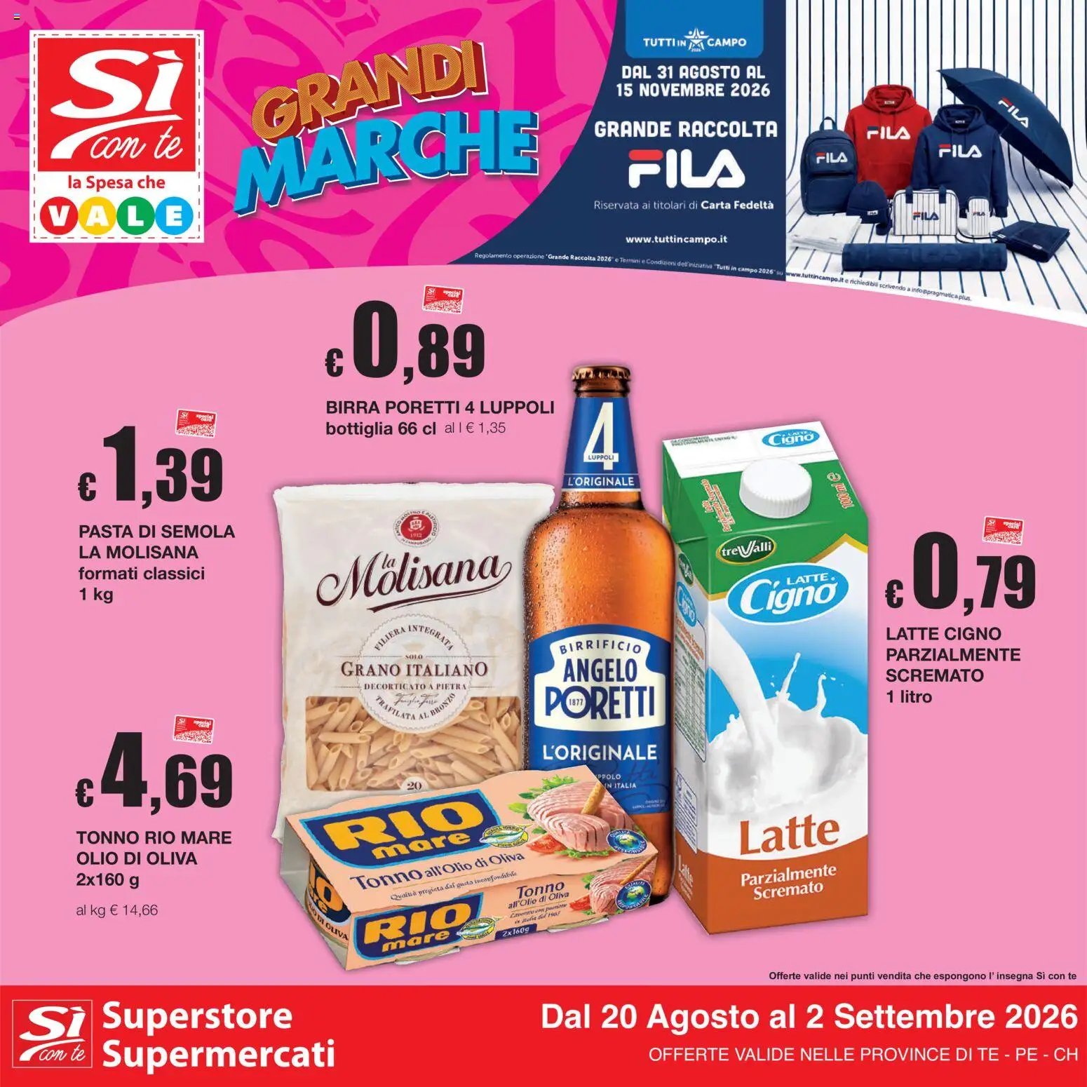 Sì con Te volantino Superstore, Supermercati