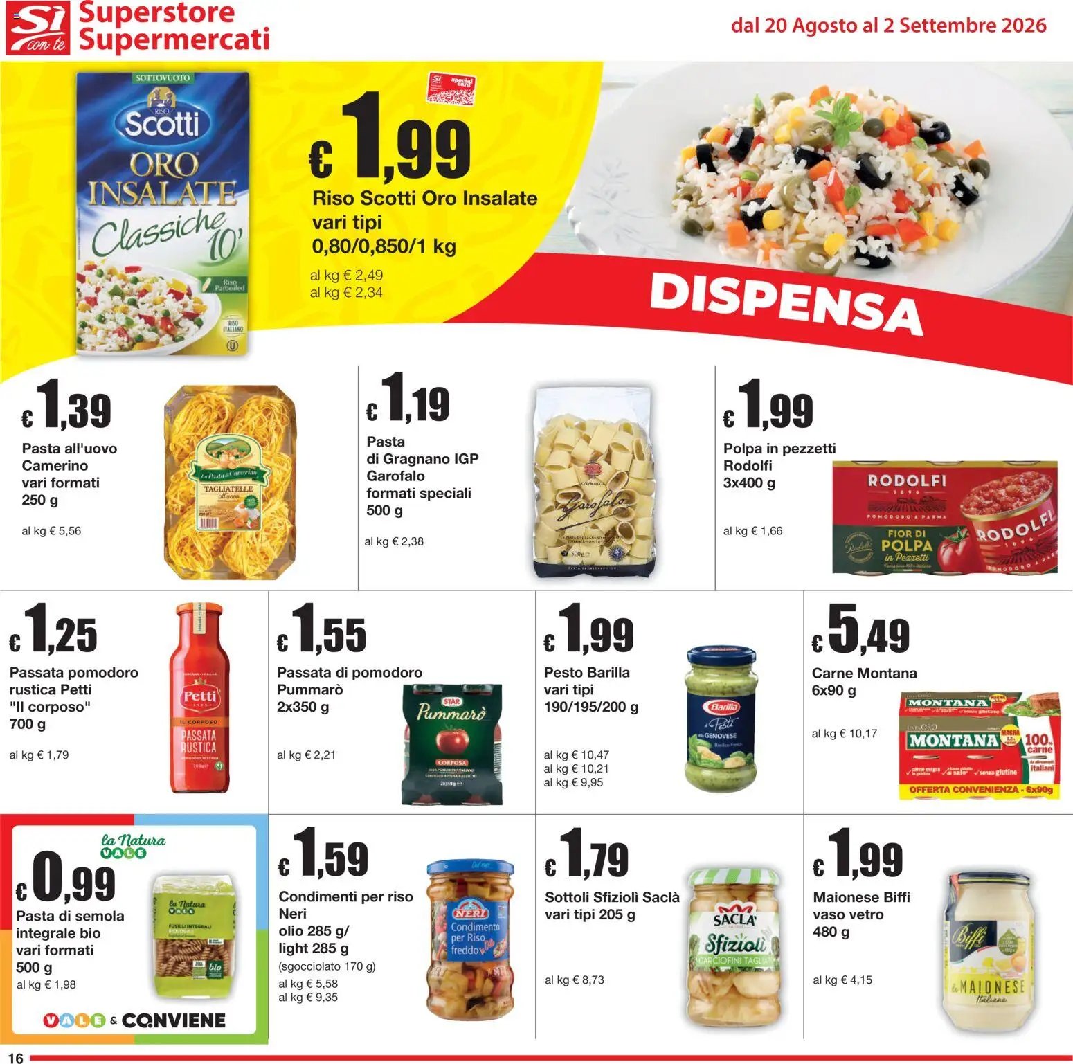 Sì con Te volantino Superstore, Supermercati