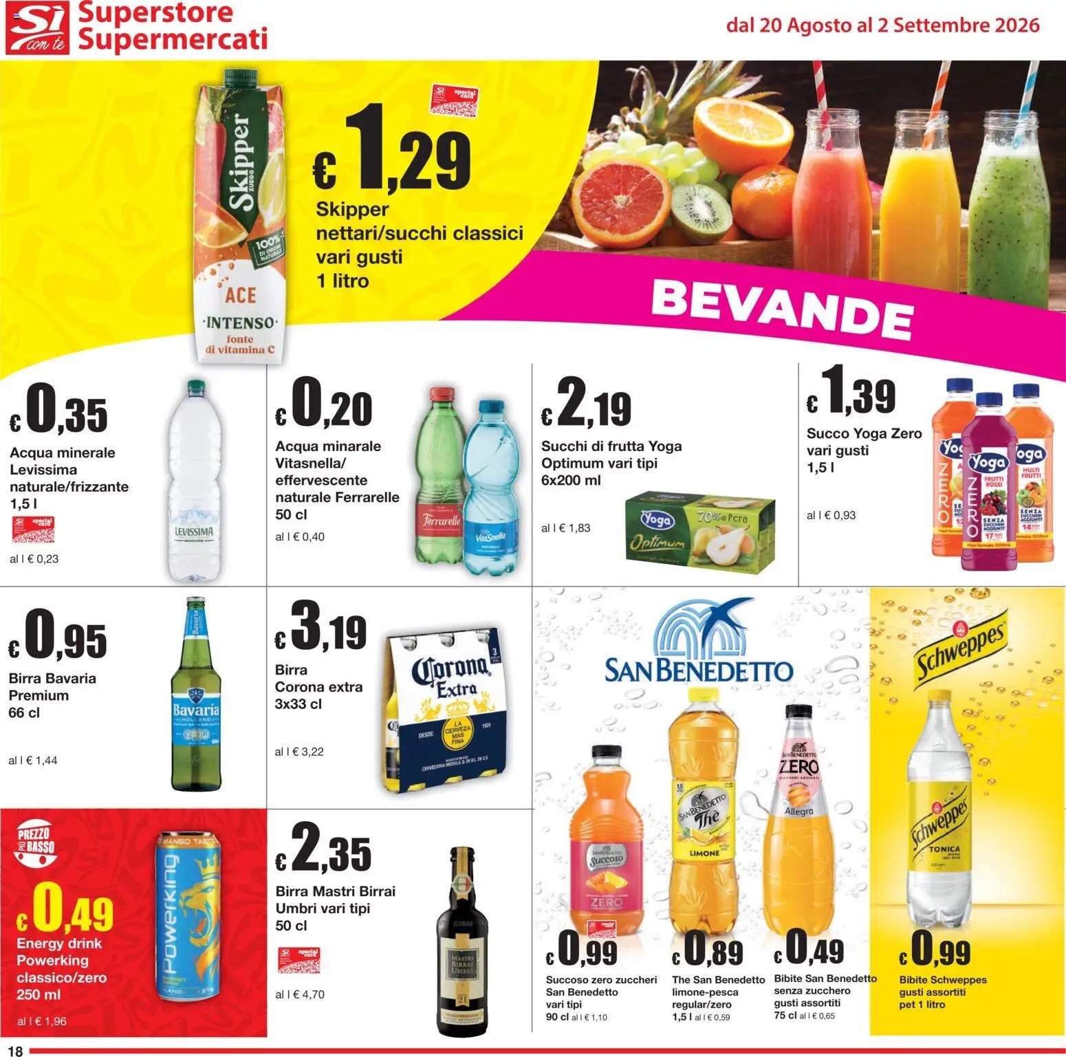 Sì con Te volantino Superstore, Supermercati