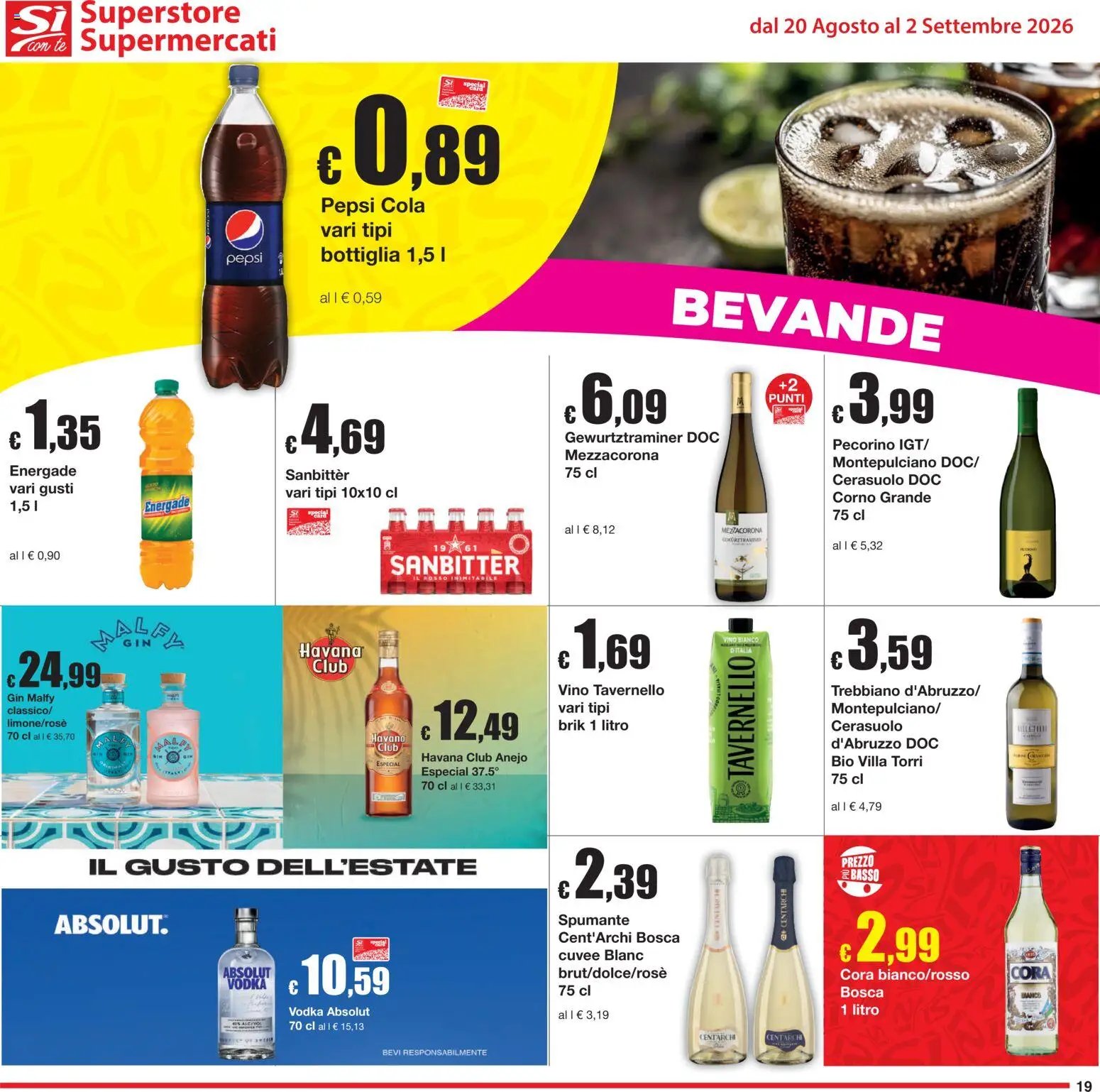 Sì con Te volantino Superstore, Supermercati
