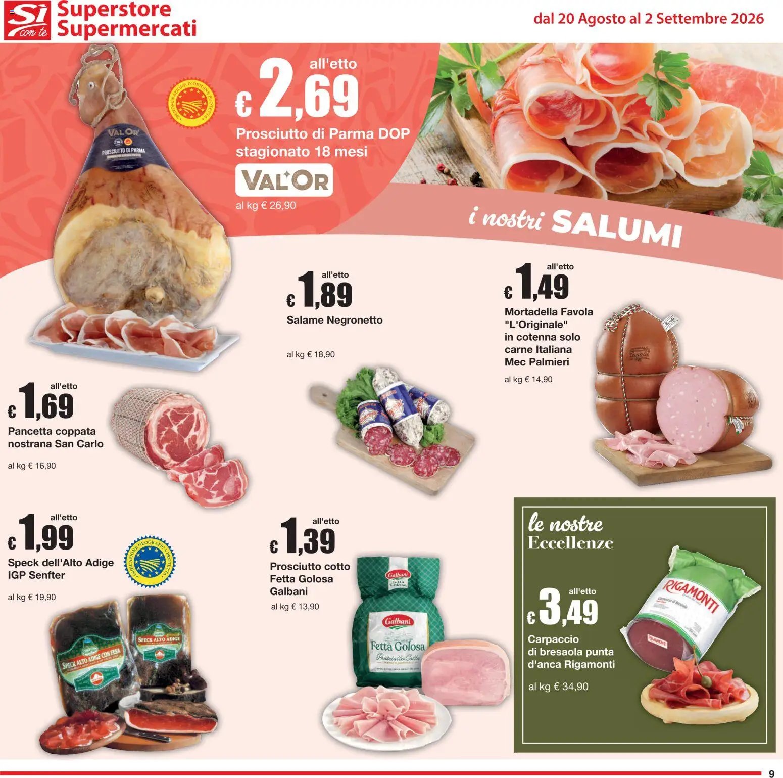 Sì con Te volantino Superstore, Supermercati