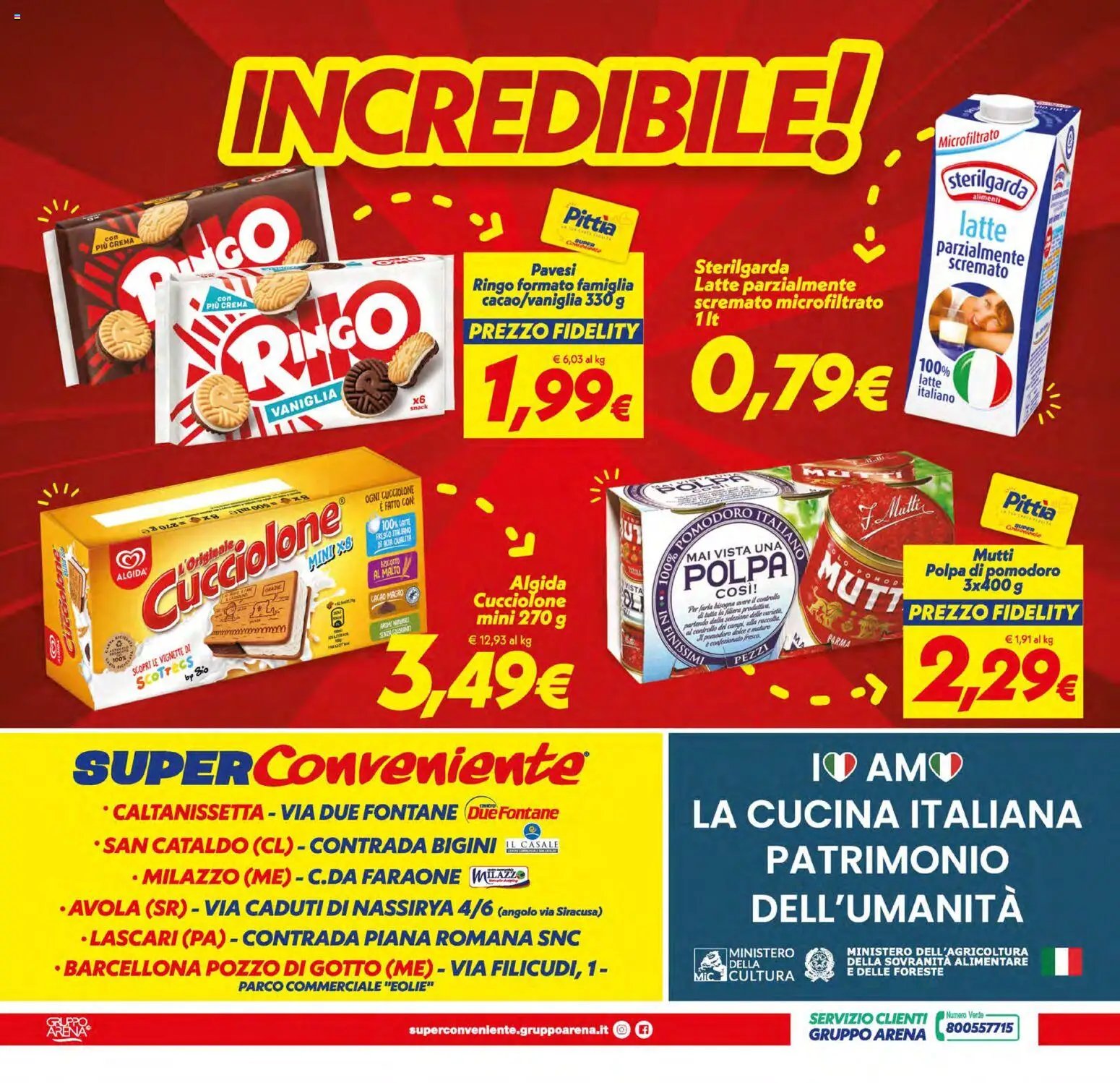 SuperConveniente volantino Caltanissetta, San Cataldo, Avola, Lascari, Milazzo, Barcellona