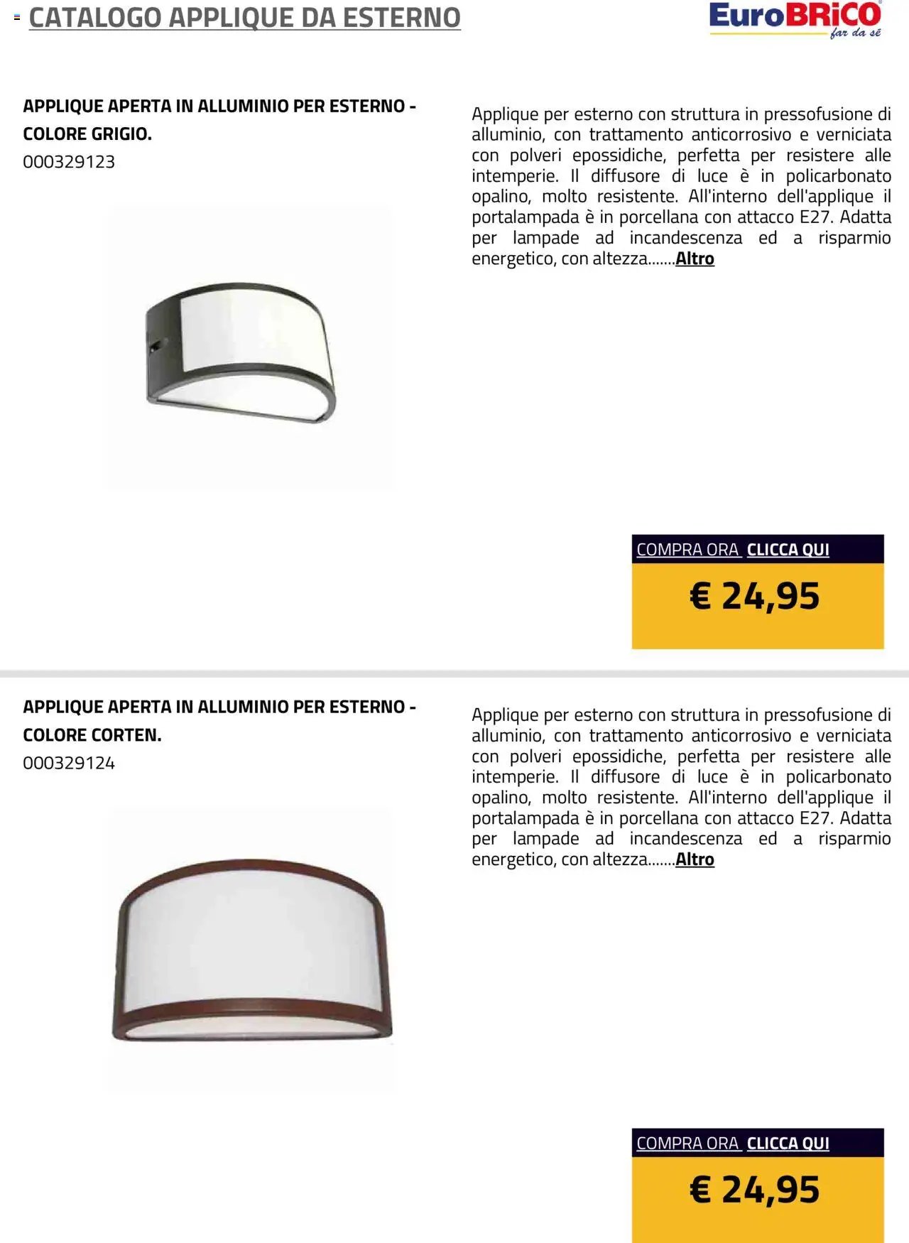 Eurobrico Applique da Esterno catalogo