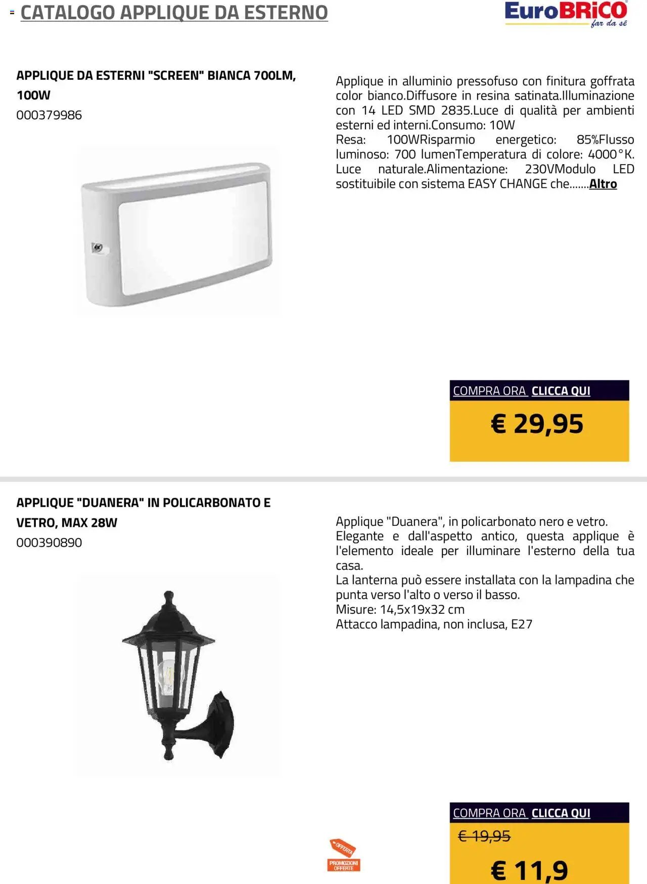 Eurobrico Applique da Esterno catalogo