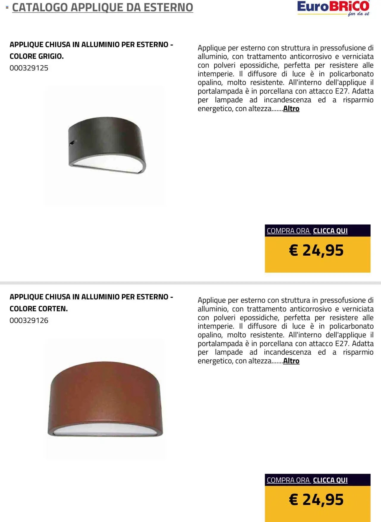 Eurobrico Applique da Esterno catalogo