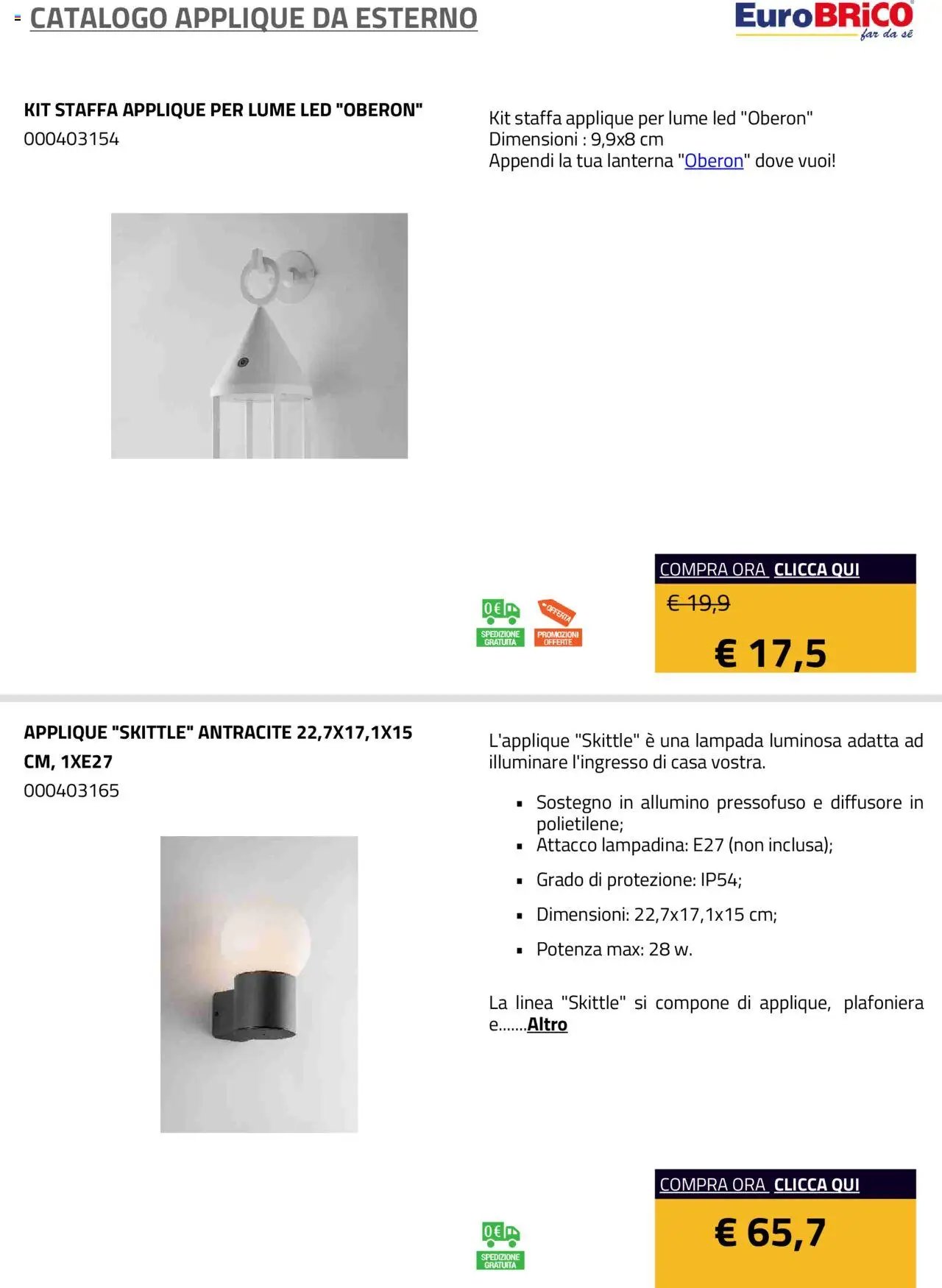 Eurobrico Applique da Esterno catalogo