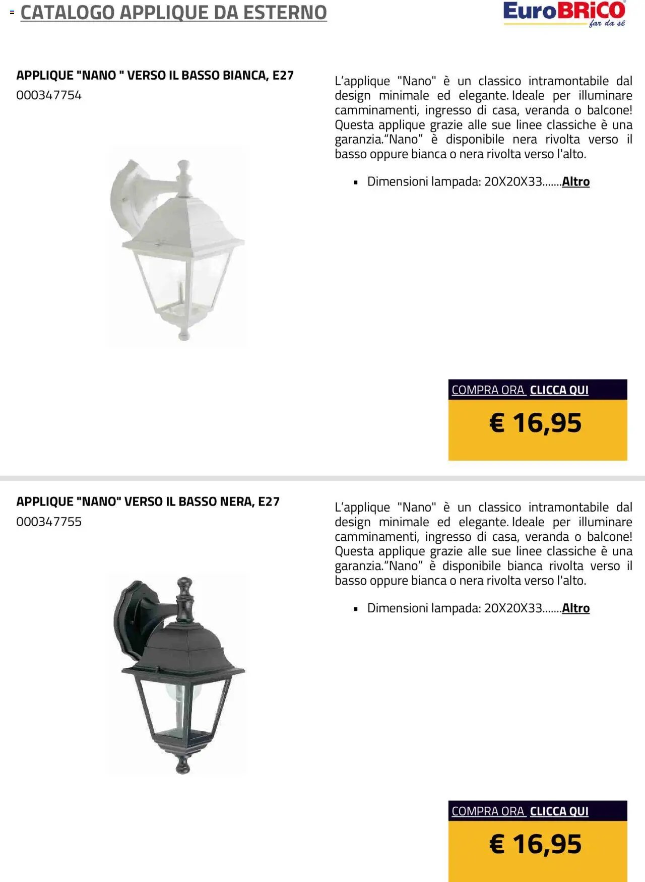 Eurobrico Applique da Esterno catalogo