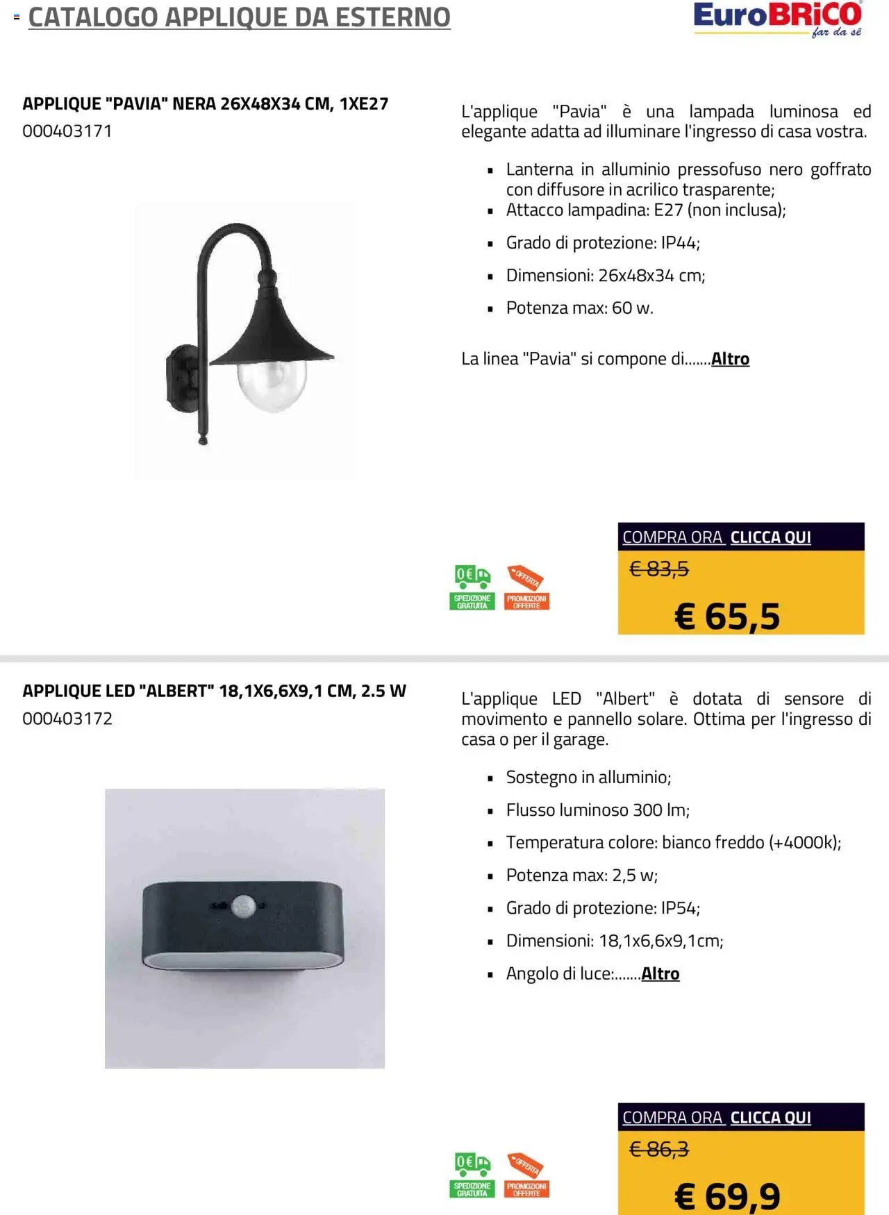 Eurobrico Applique da Esterno catalogo