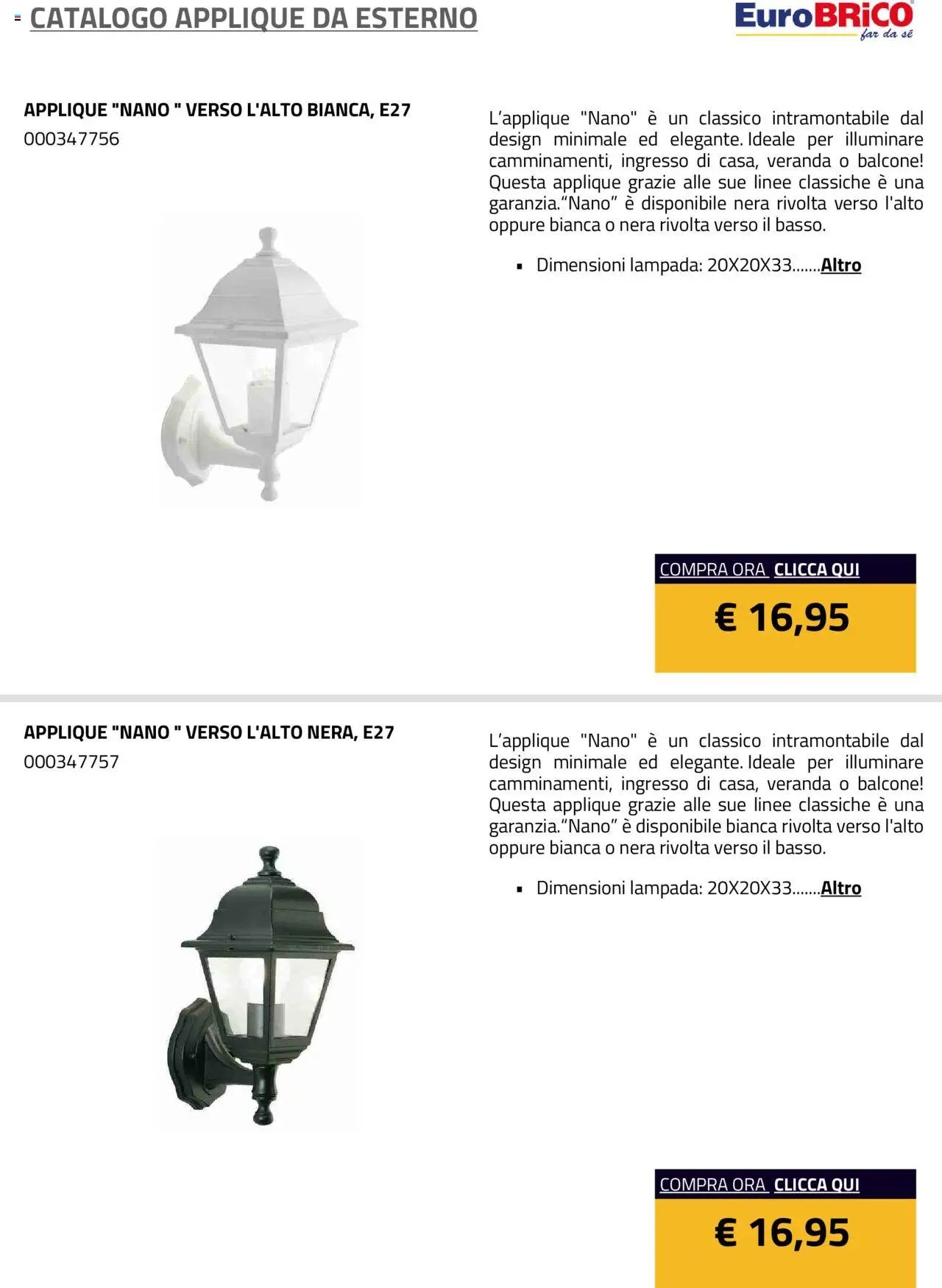 Eurobrico Applique da Esterno catalogo