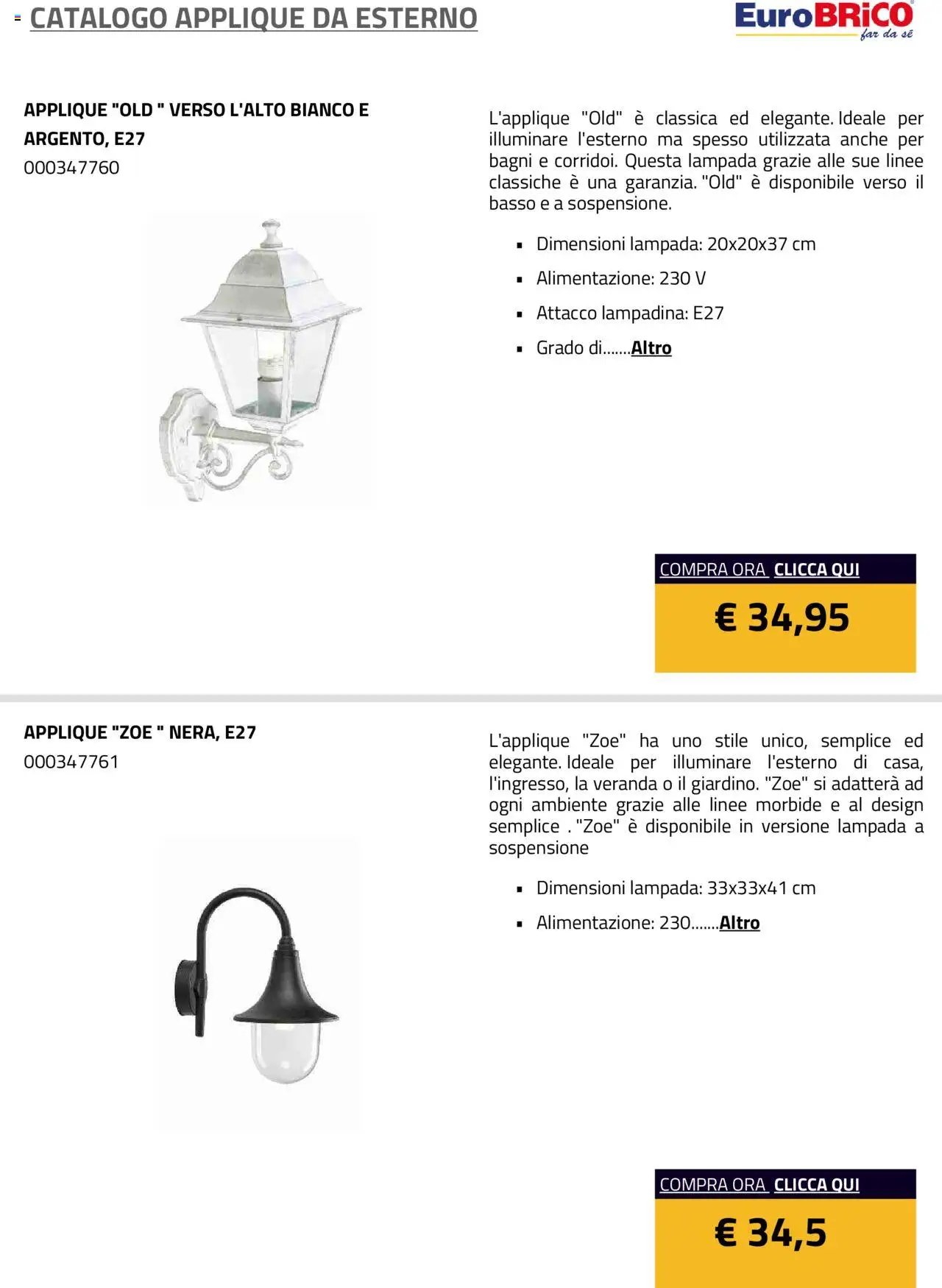 Eurobrico Applique da Esterno catalogo