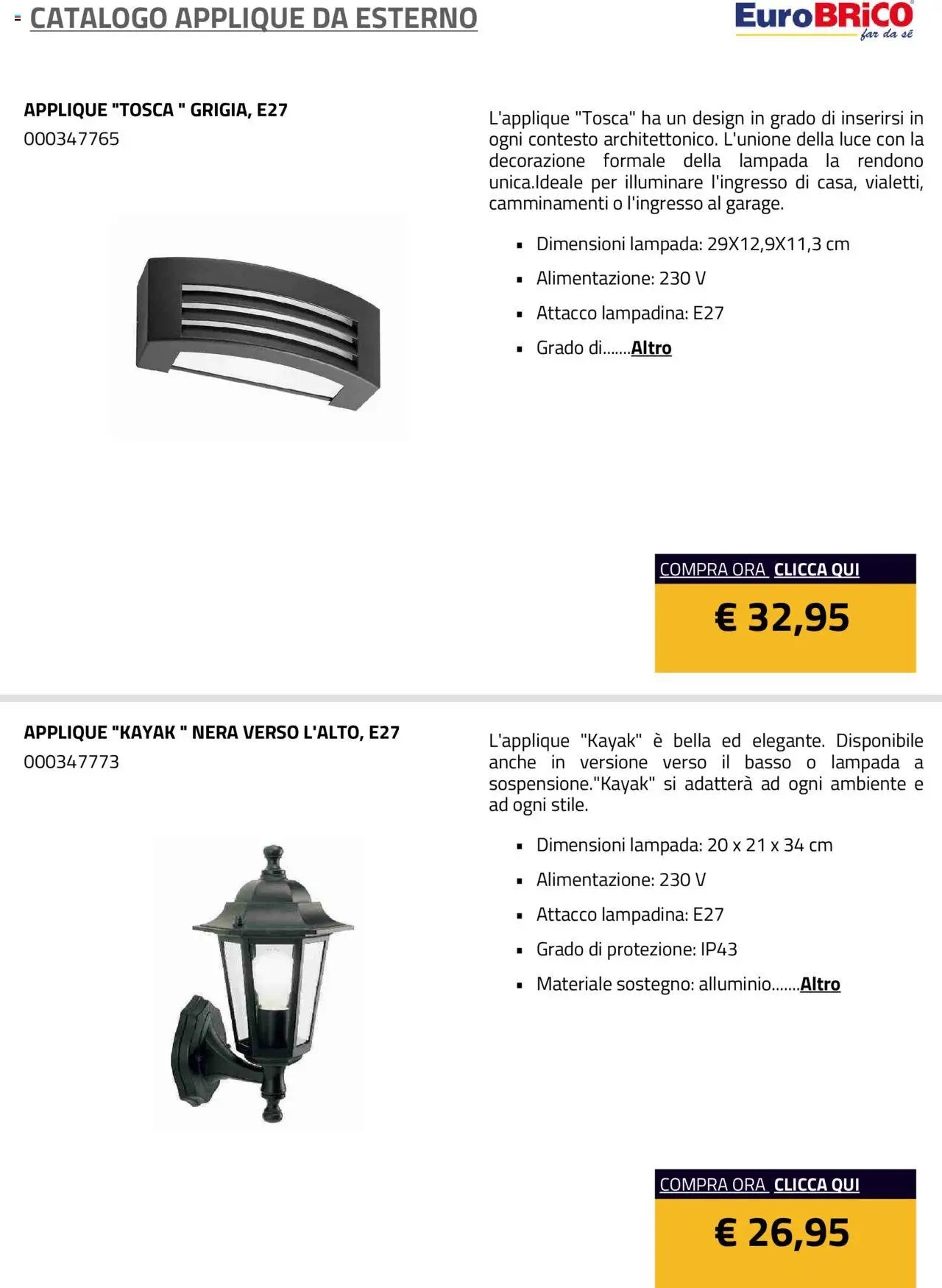 Eurobrico Applique da Esterno catalogo