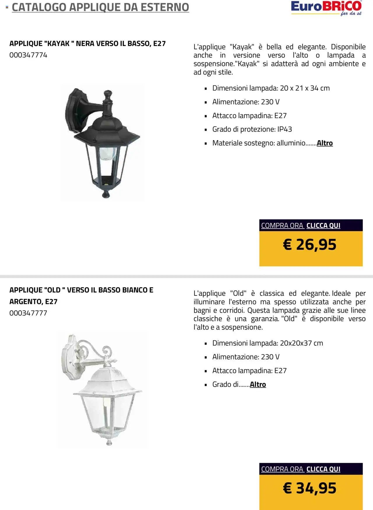 Eurobrico Applique da Esterno catalogo