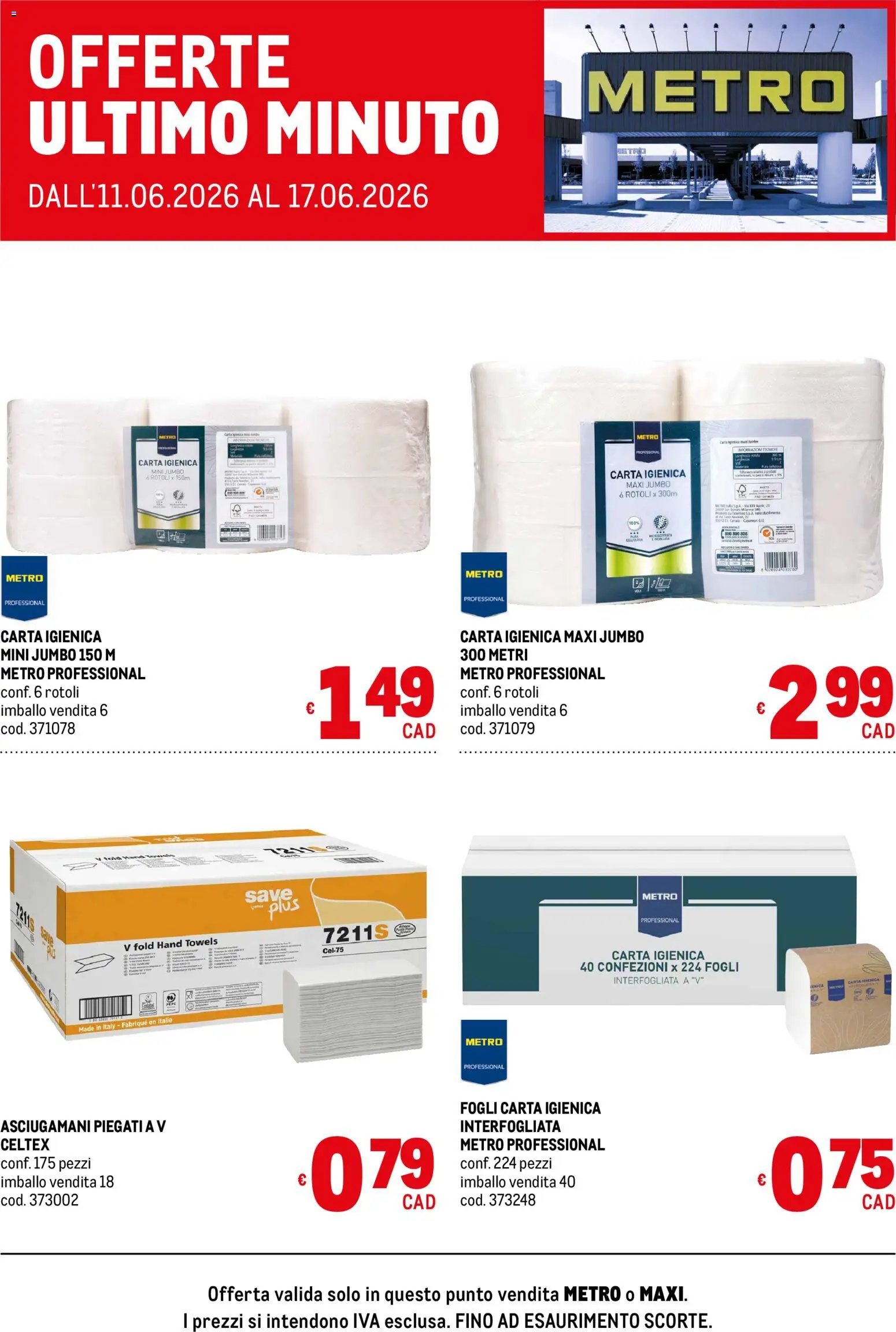 Metro volantino Offerte ultimo minuto