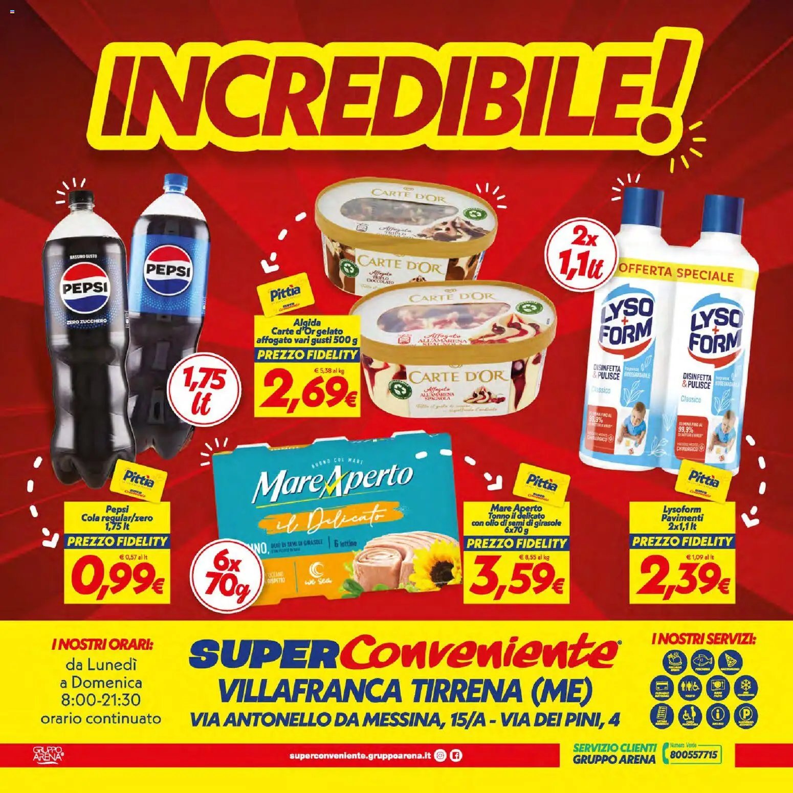 SuperConveniente volantino Villafranca Tirrena