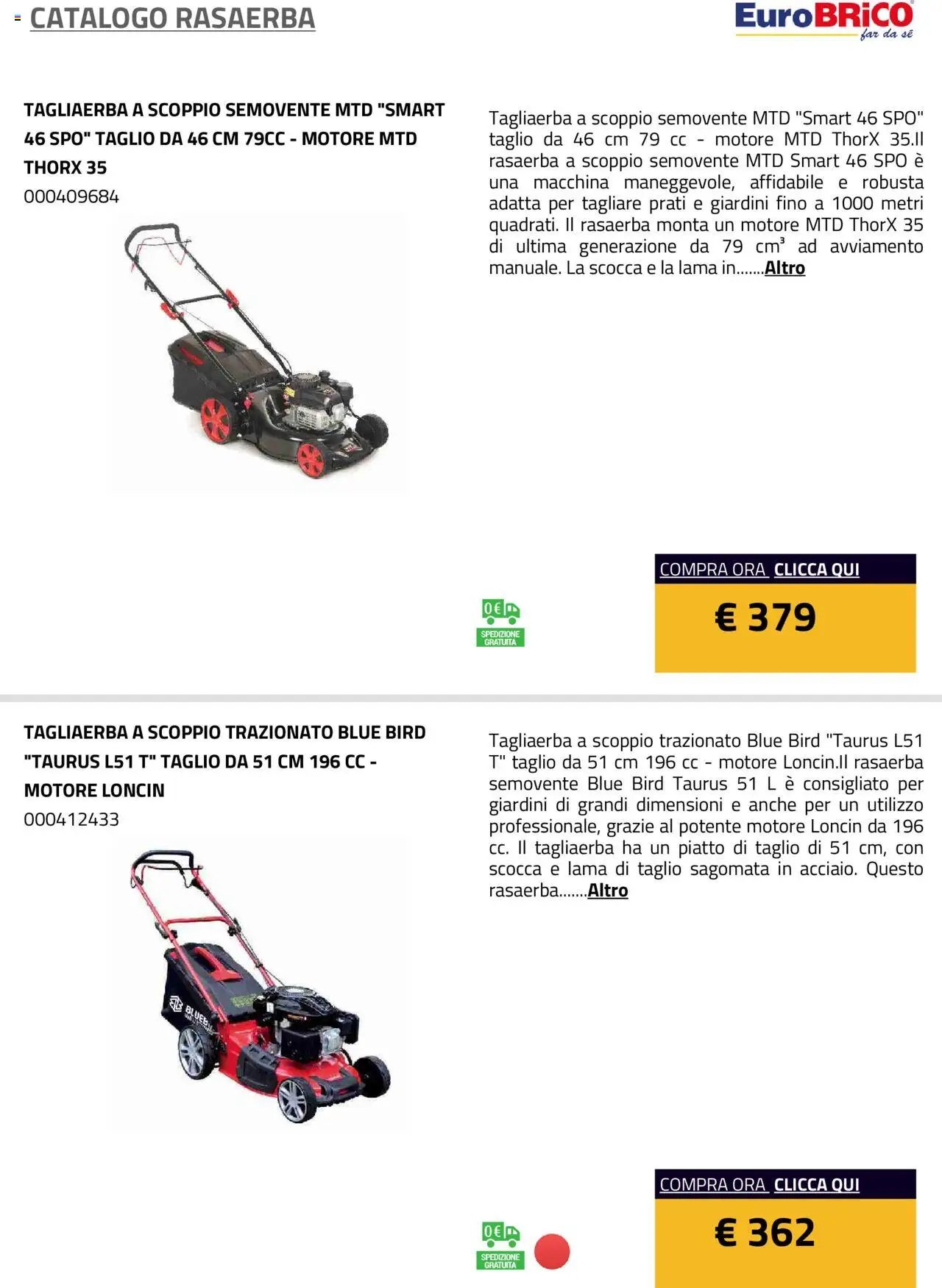 Eurobrico Rasaerba catalogo
