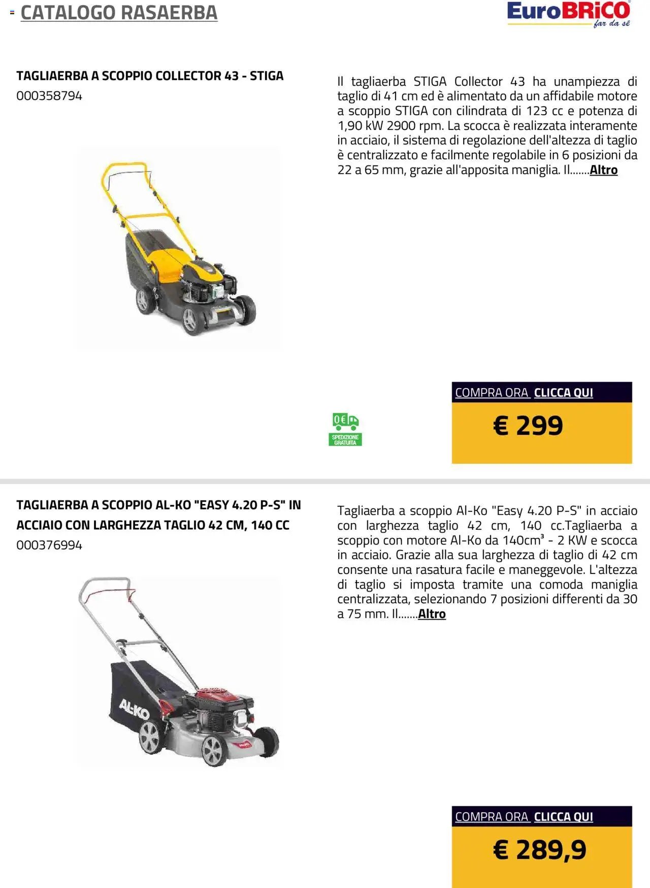 Eurobrico Rasaerba catalogo