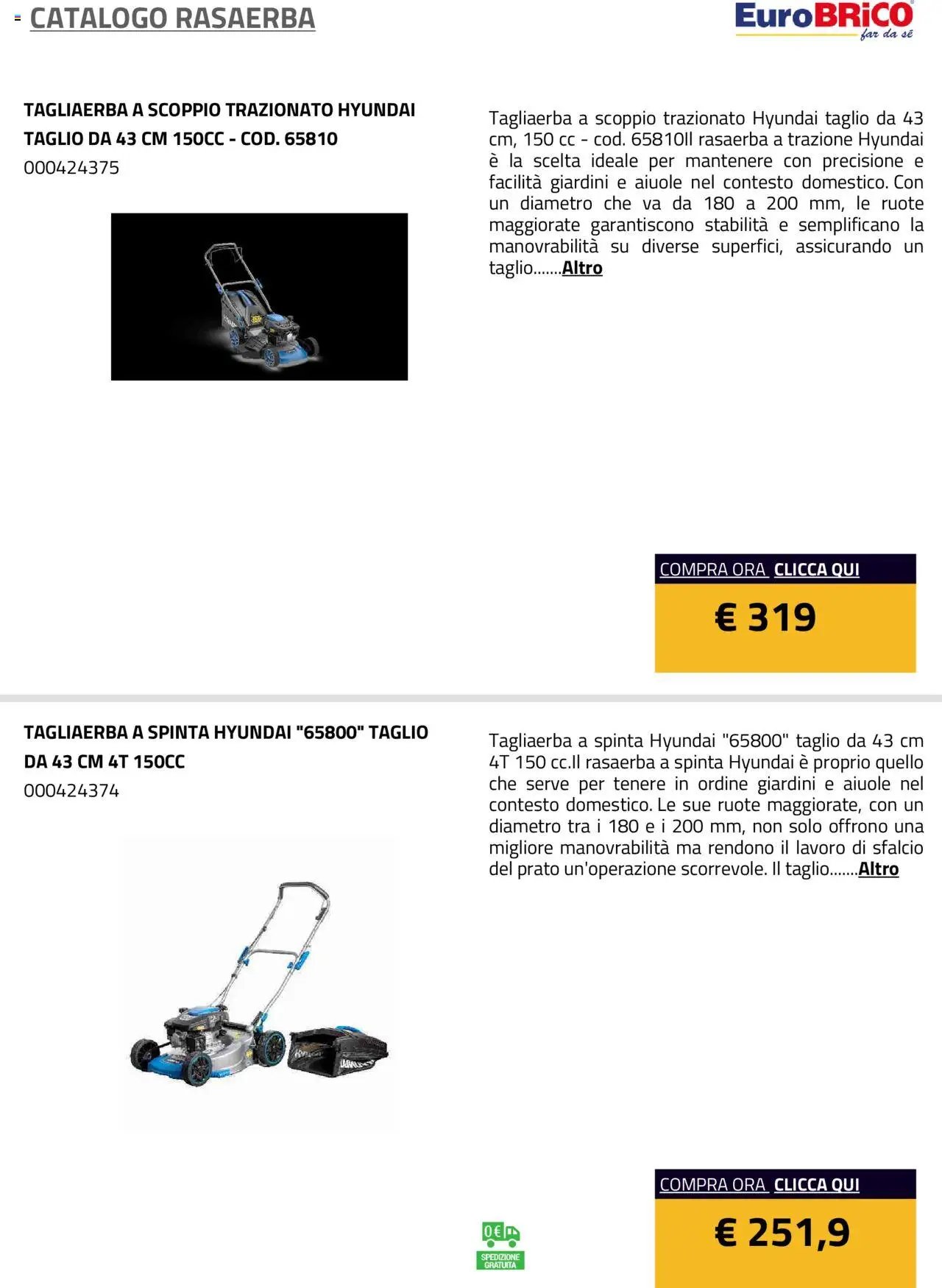 Eurobrico Rasaerba catalogo