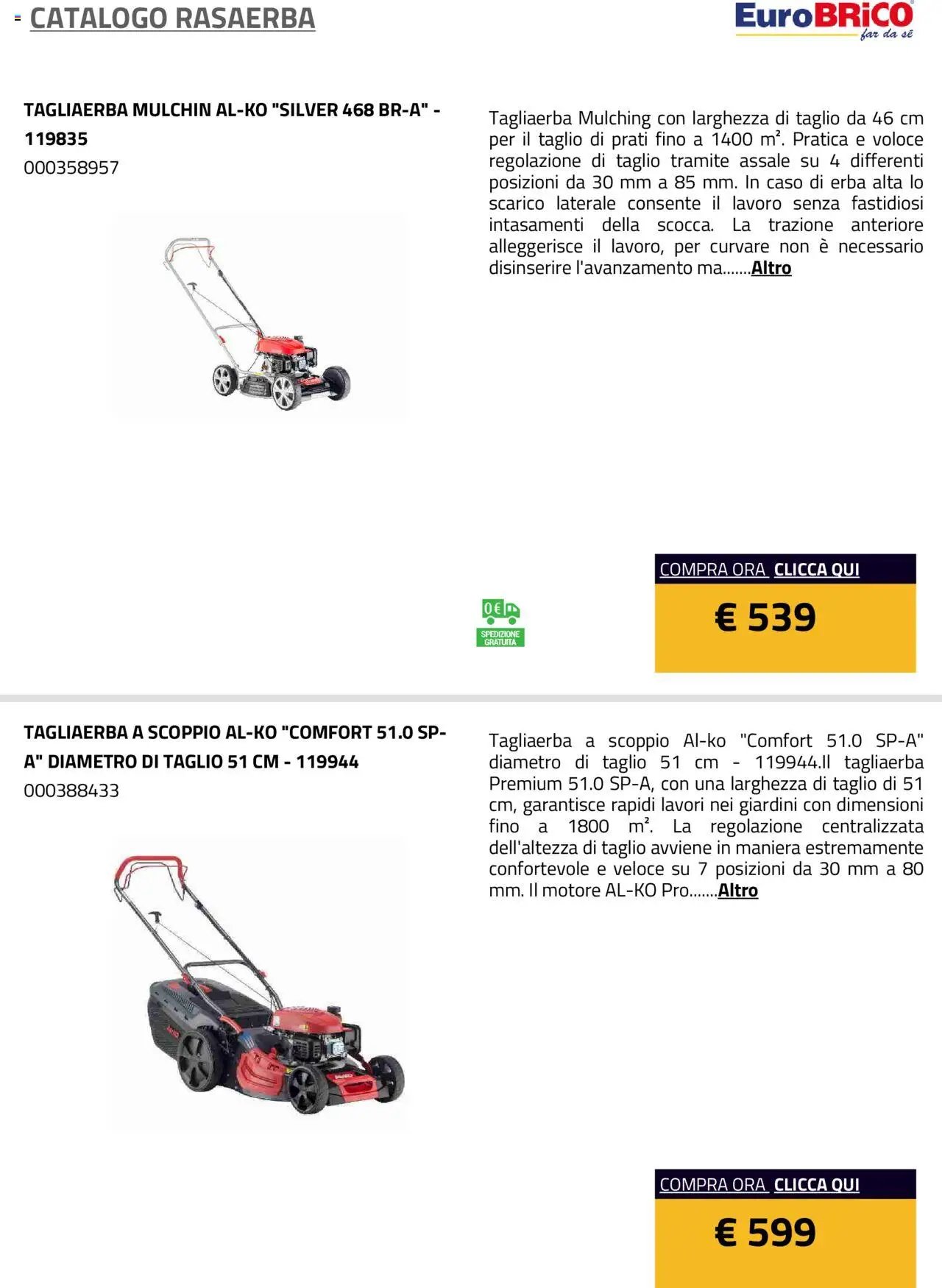 Eurobrico Rasaerba catalogo