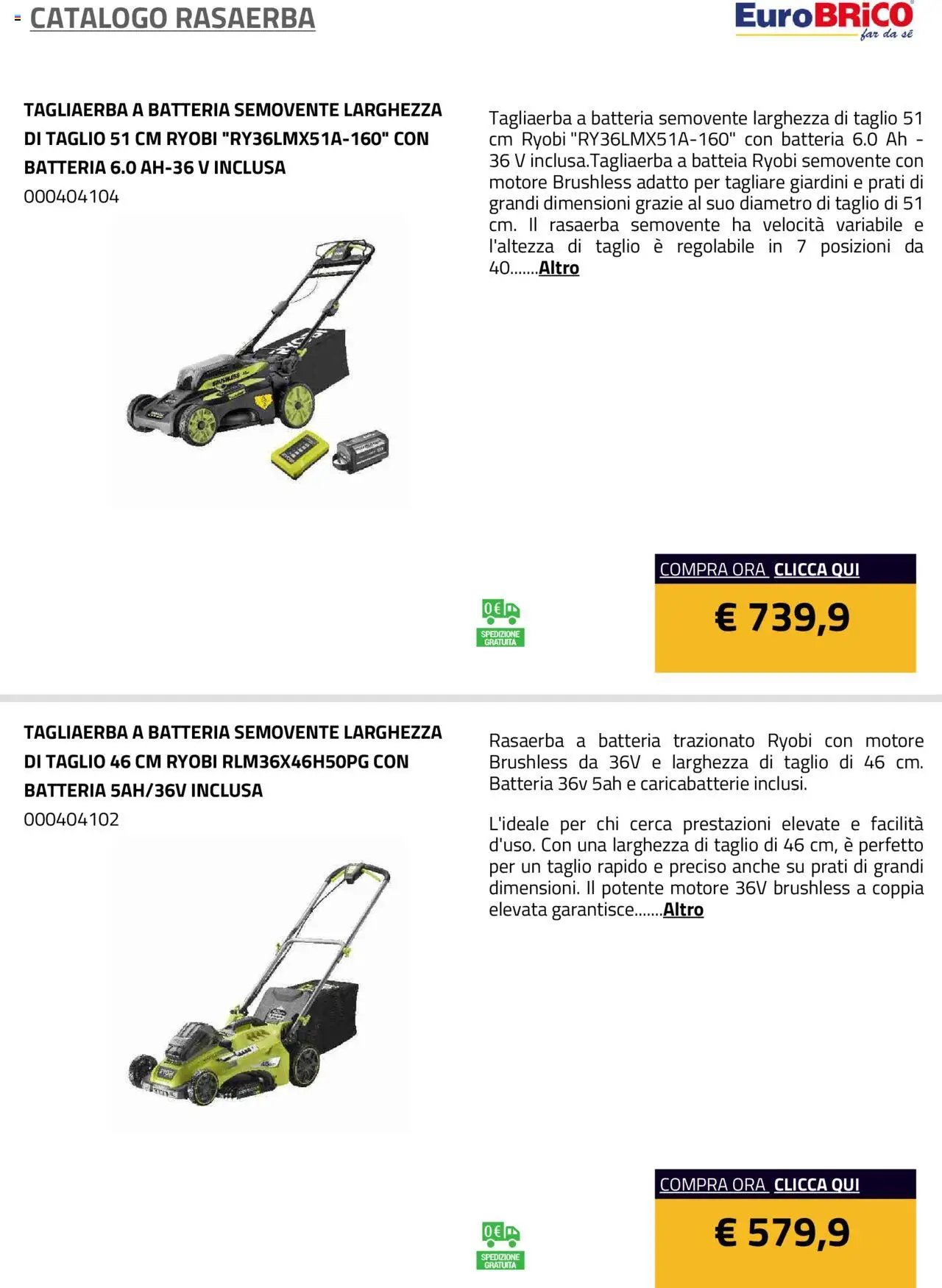 Eurobrico Rasaerba catalogo