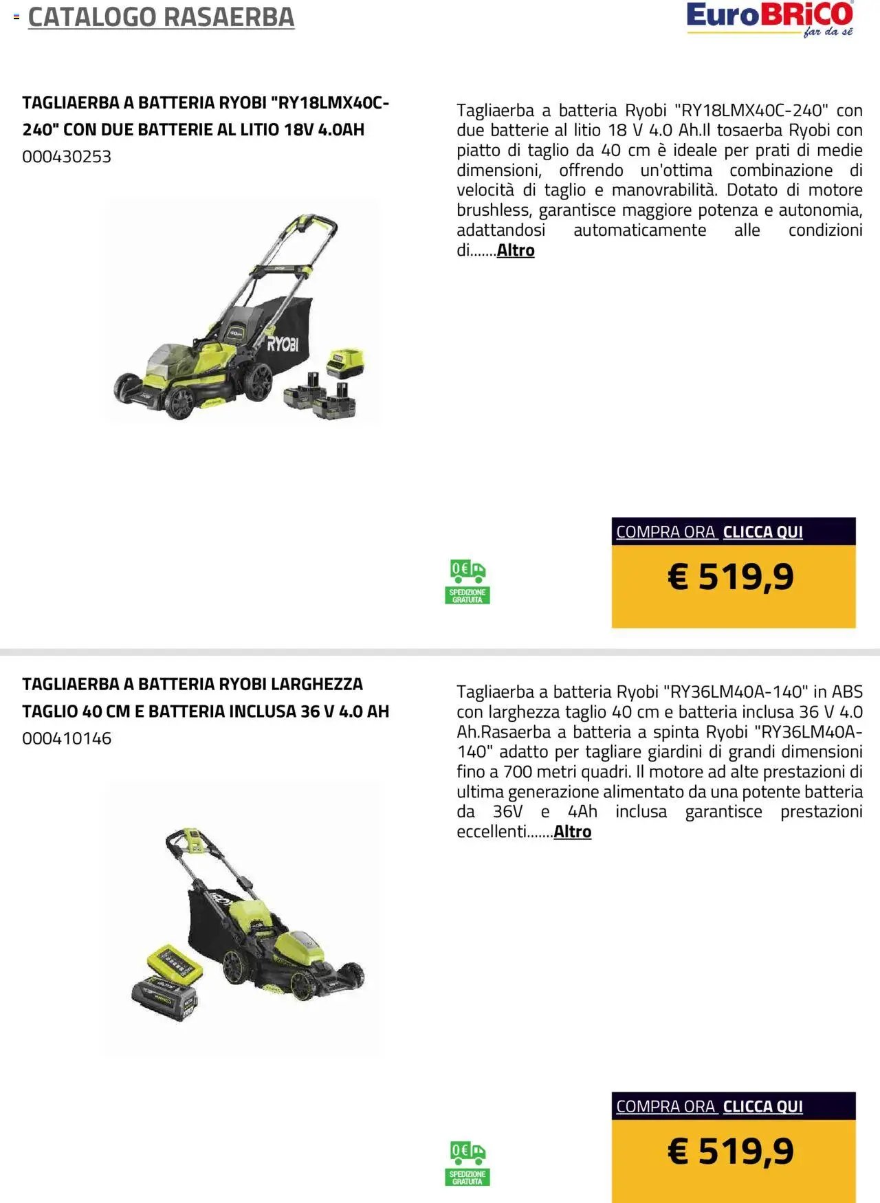 Eurobrico Rasaerba catalogo