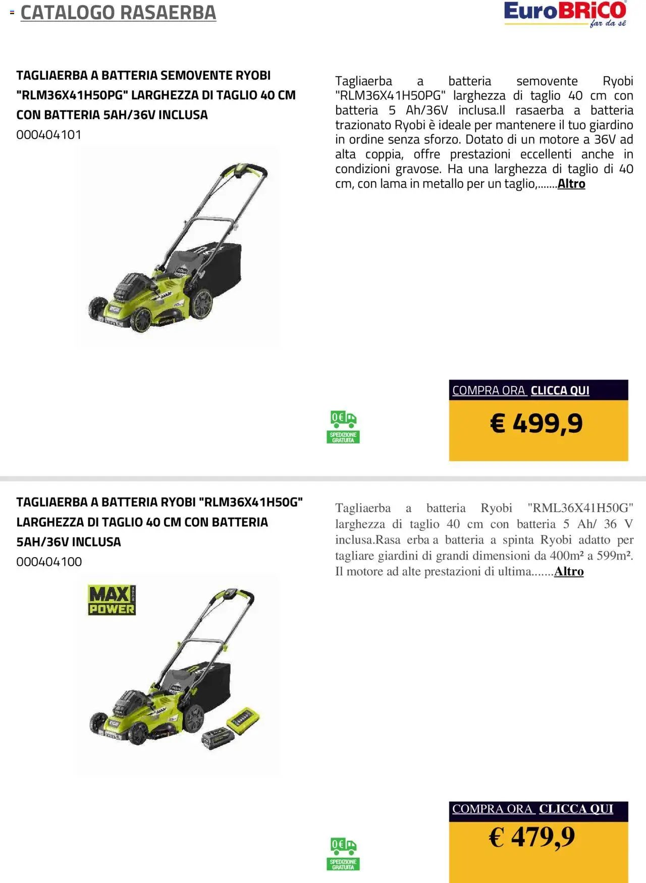 Eurobrico Rasaerba catalogo