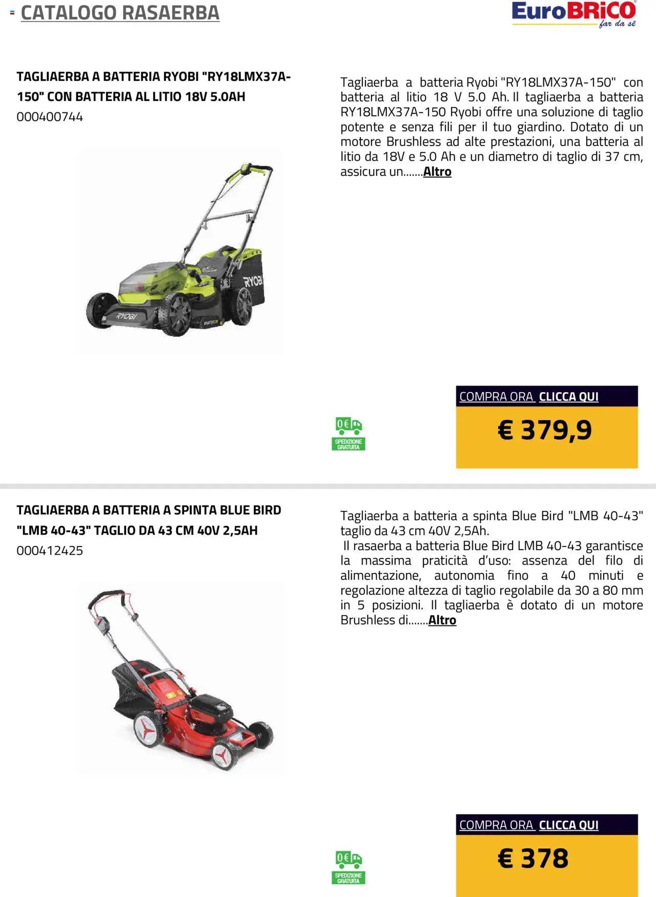 Eurobrico Rasaerba catalogo