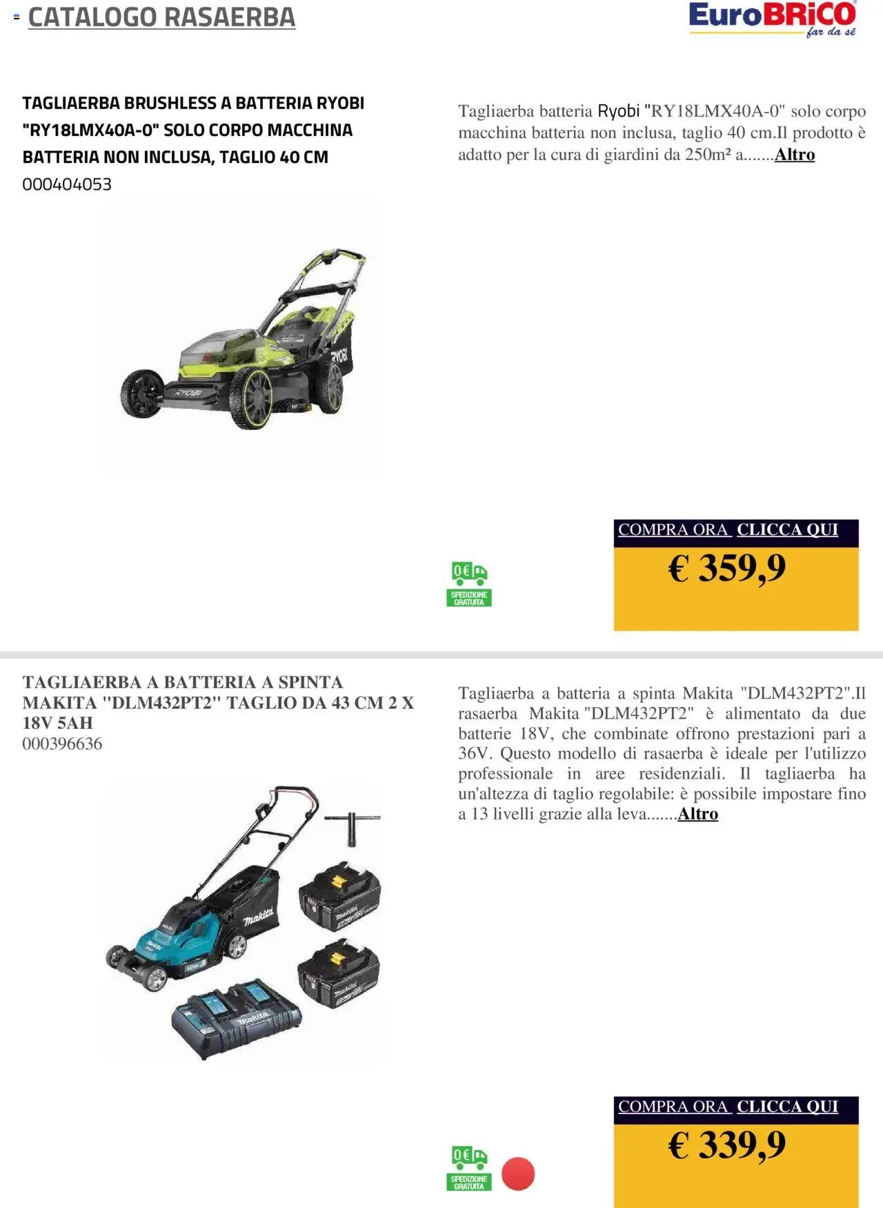 Eurobrico Rasaerba catalogo