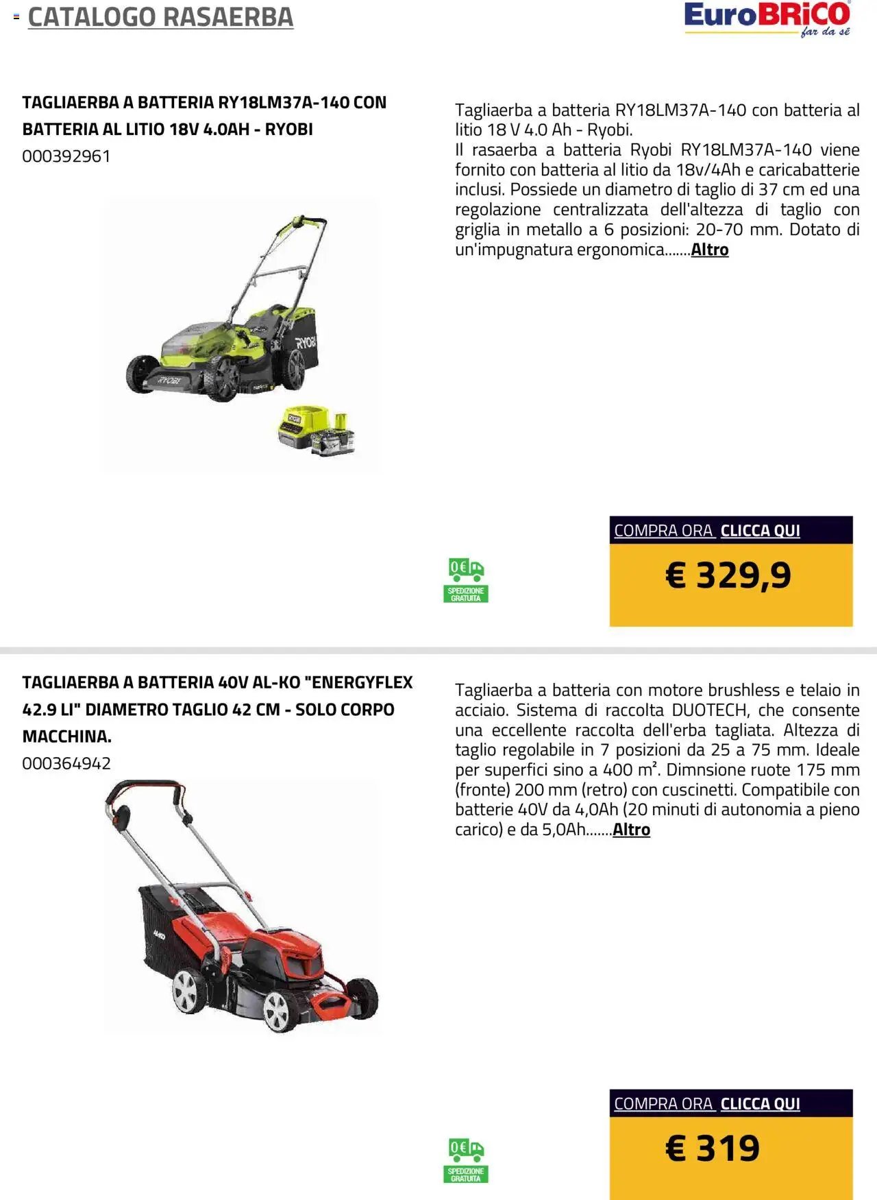 Eurobrico Rasaerba catalogo