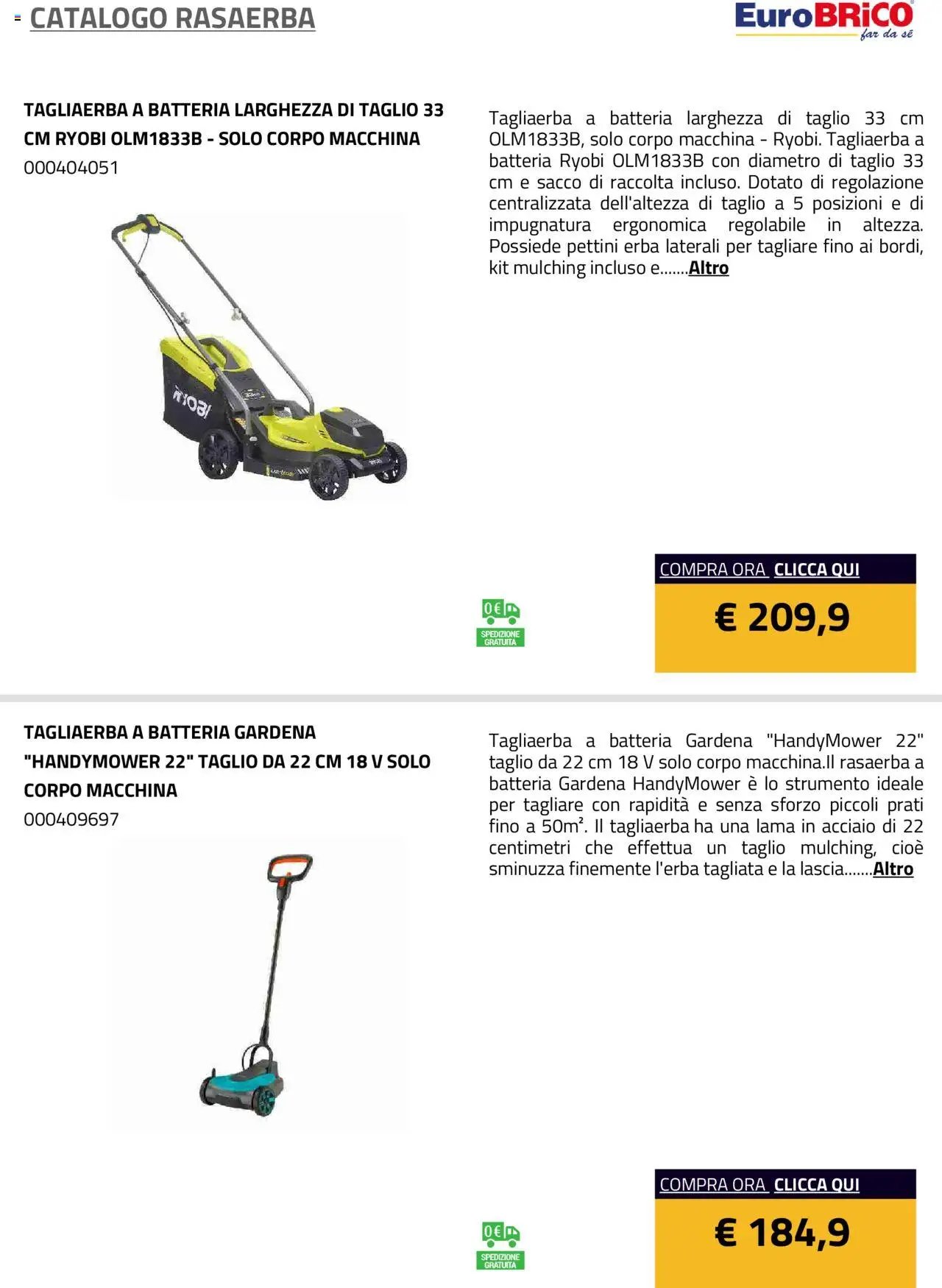 Eurobrico Rasaerba catalogo