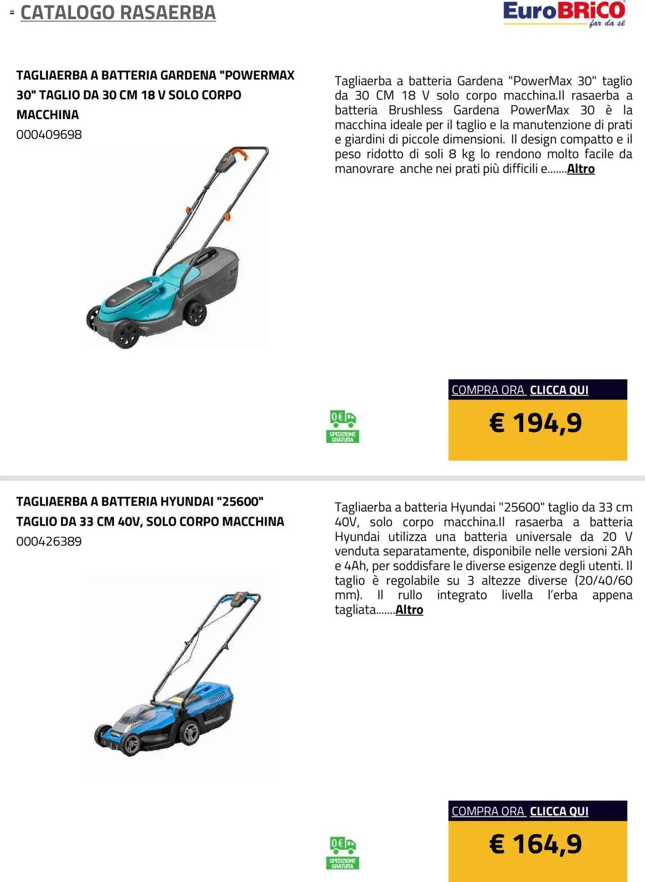 Eurobrico Rasaerba catalogo
