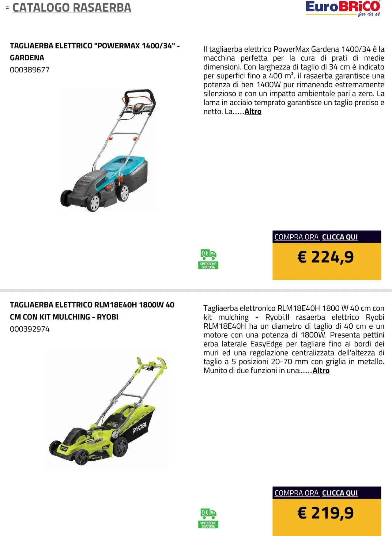 Eurobrico Rasaerba catalogo