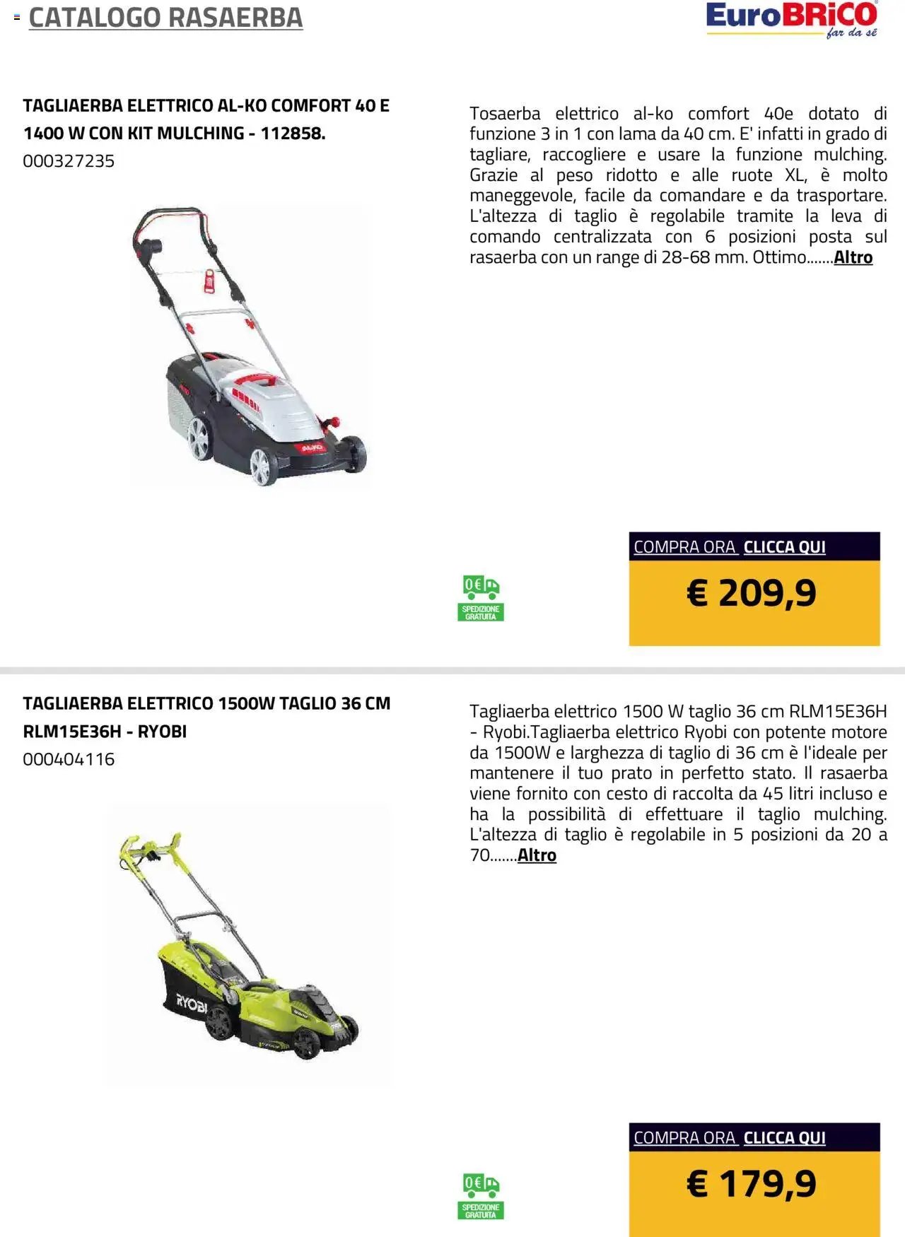 Eurobrico Rasaerba catalogo