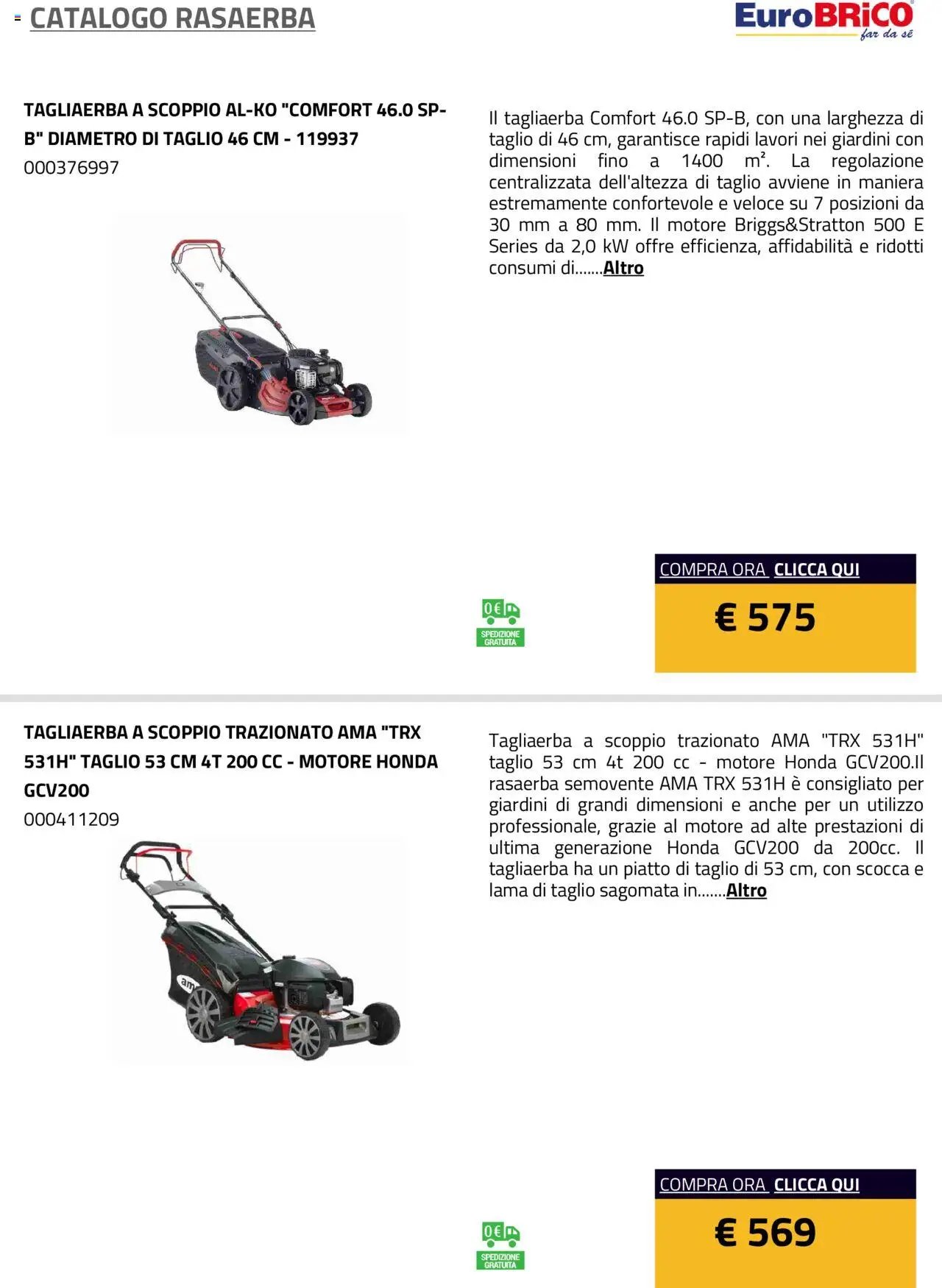 Eurobrico Rasaerba catalogo