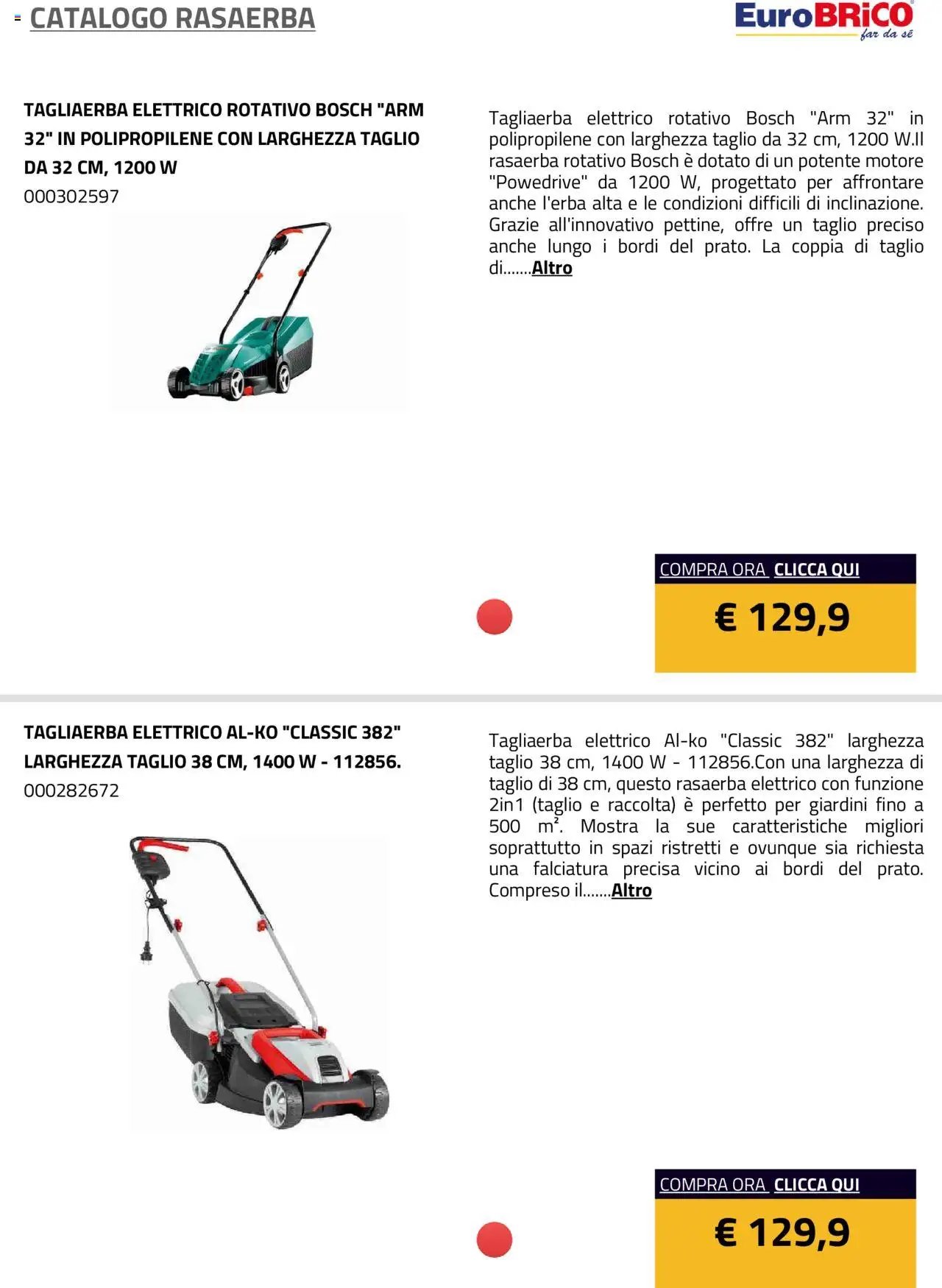 Eurobrico Rasaerba catalogo