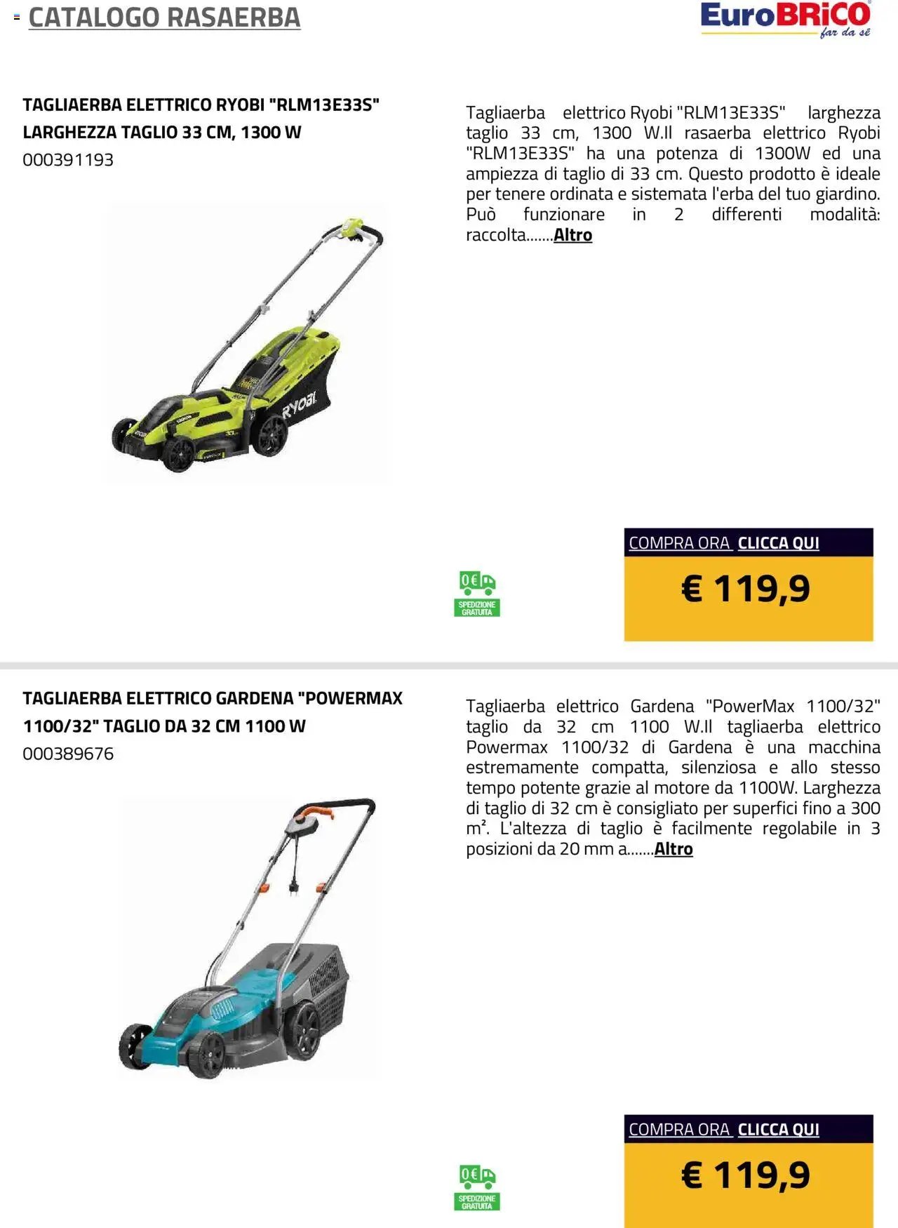 Eurobrico Rasaerba catalogo