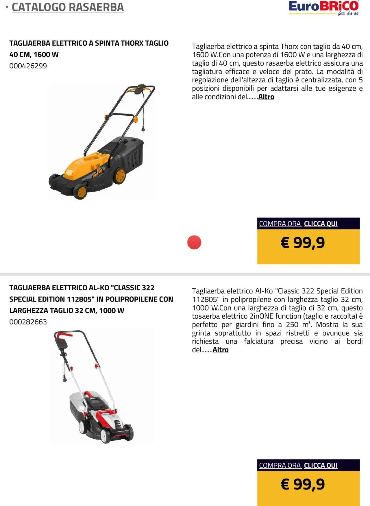 Eurobrico Rasaerba catalogo