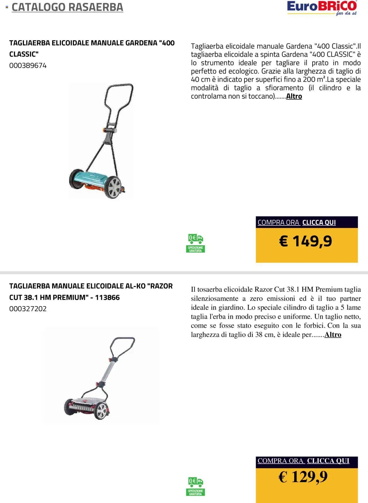 Eurobrico Rasaerba catalogo