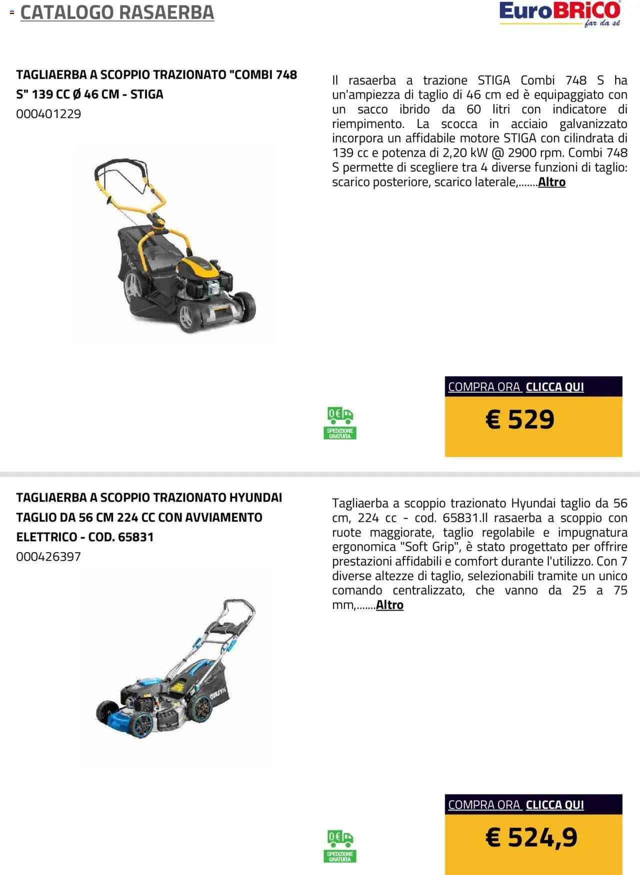 Eurobrico Rasaerba catalogo
