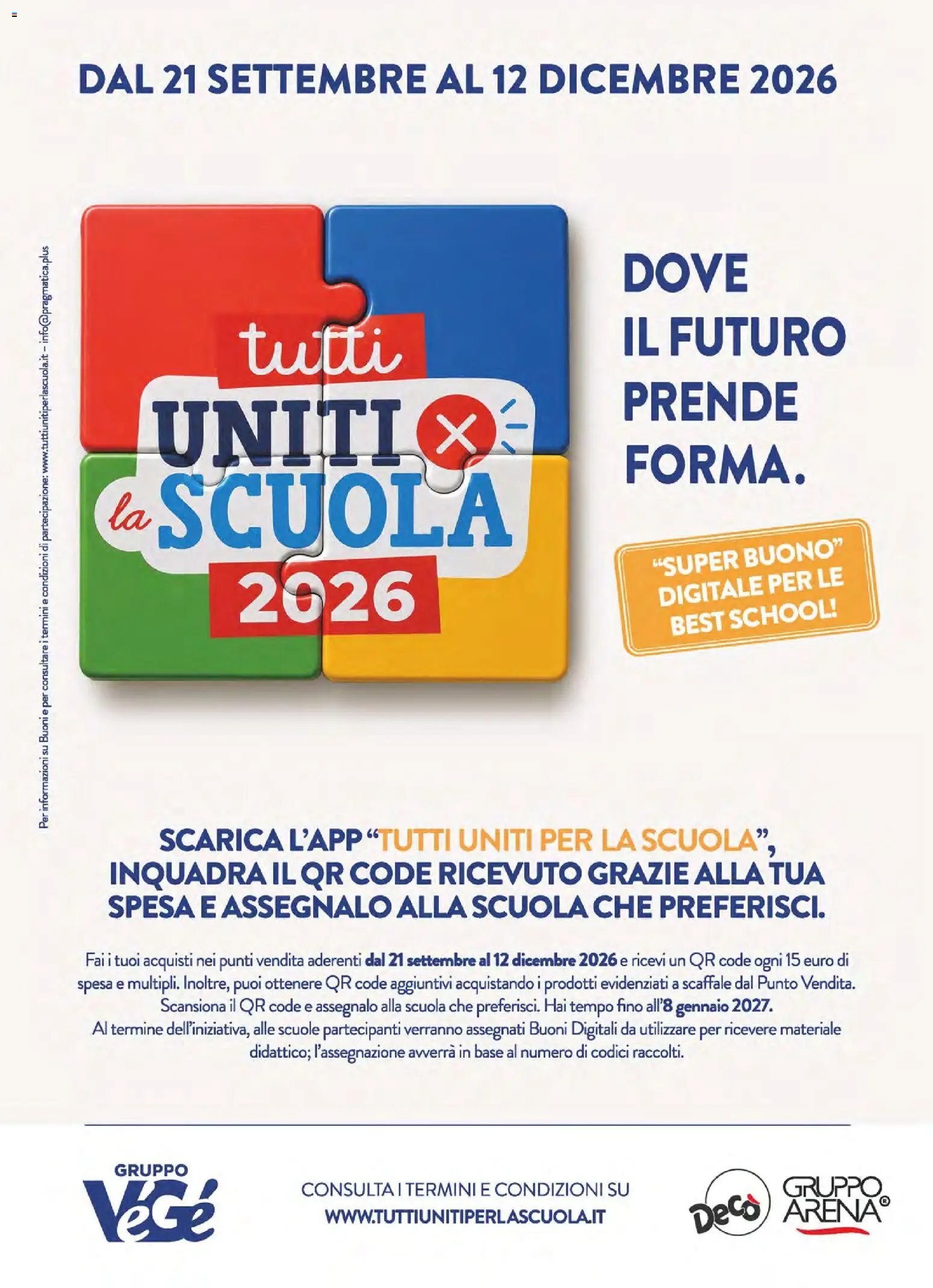 Decò volantino Tutti Uniti Per La Scuola