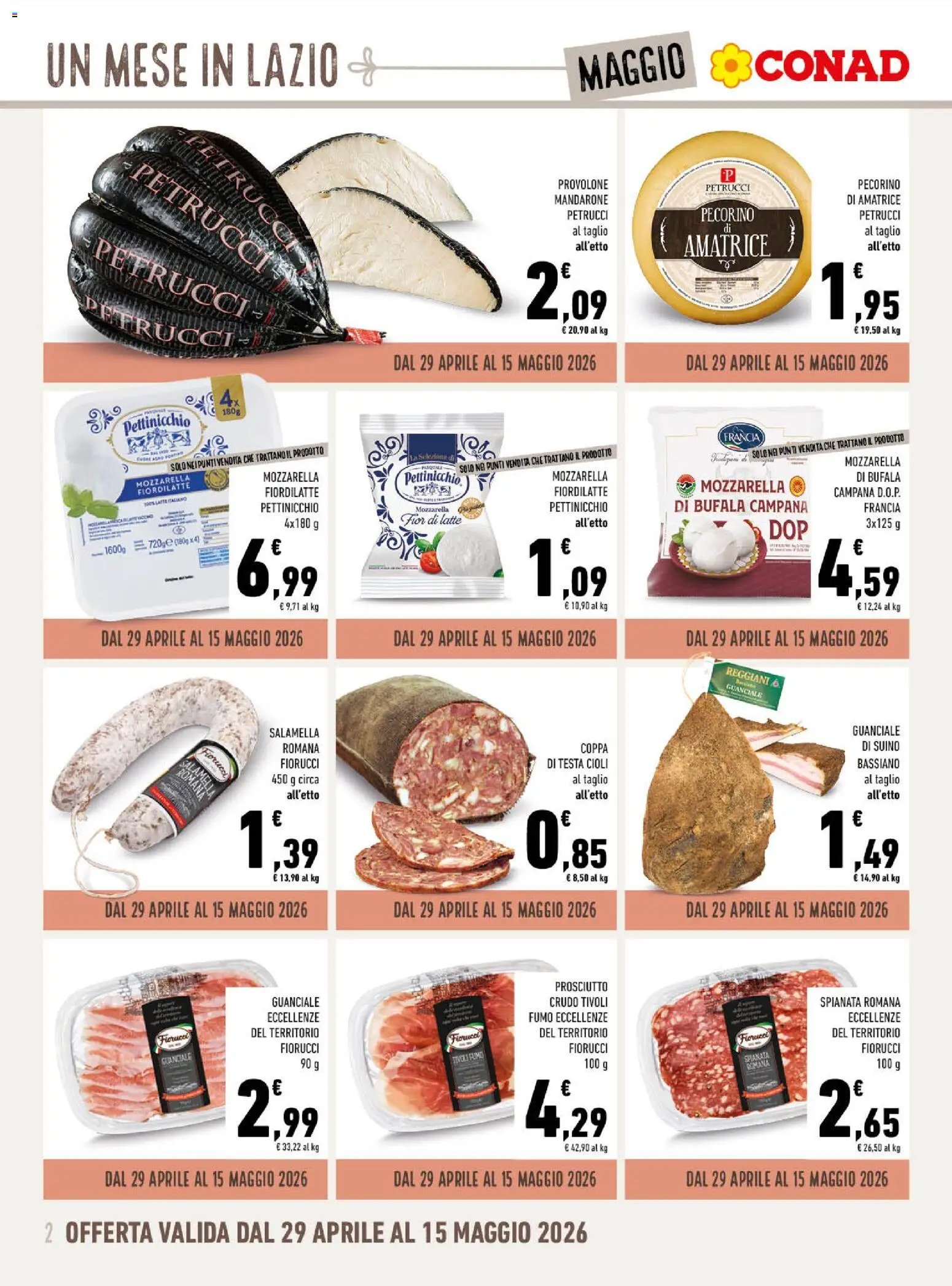 Spazio Conad volantino Localismo Maggio Lazio