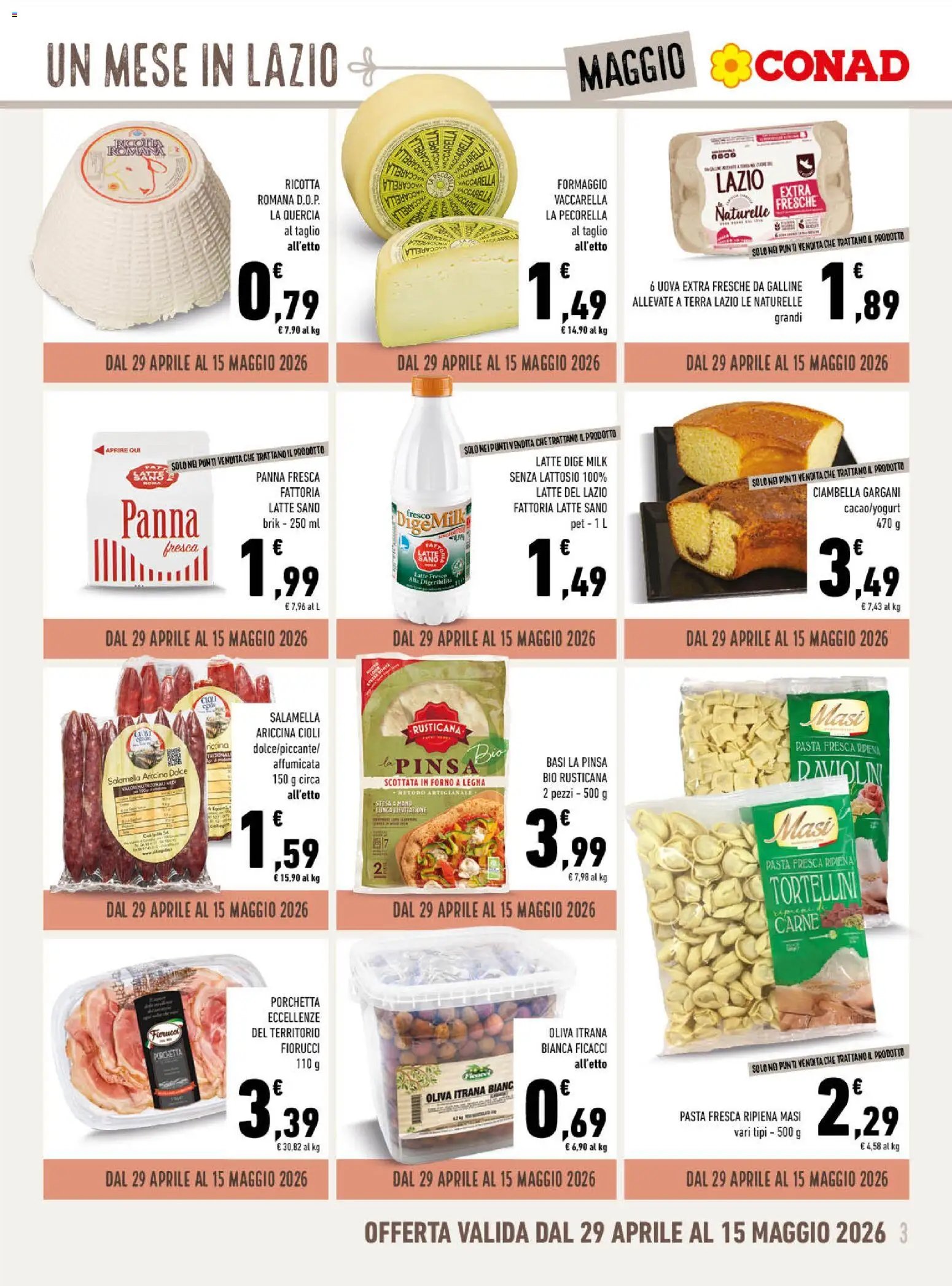 Spazio Conad volantino Localismo Maggio Lazio
