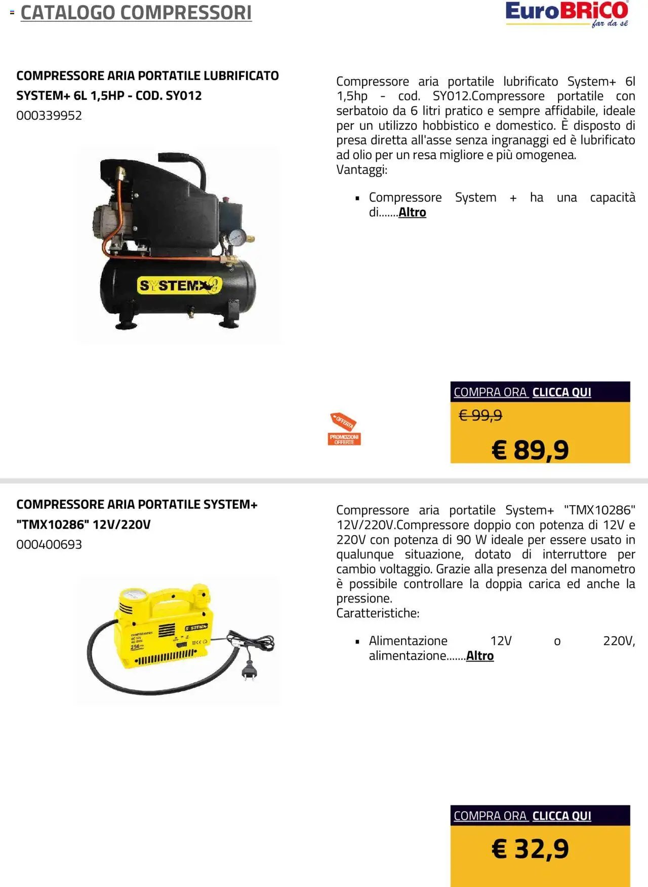 Eurobrico Compressori catalogo