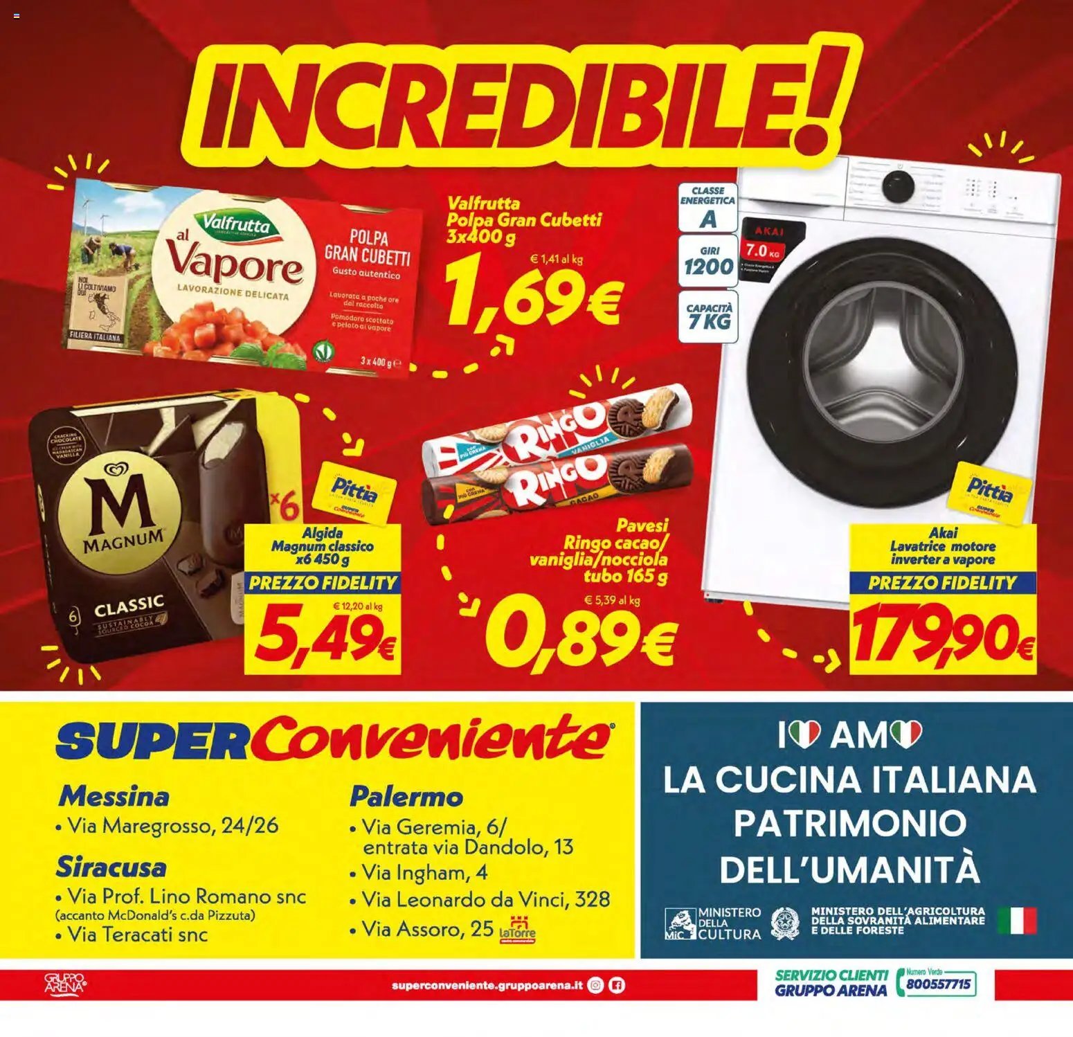 SuperConveniente volantino Messina, Siracusa, Palermo