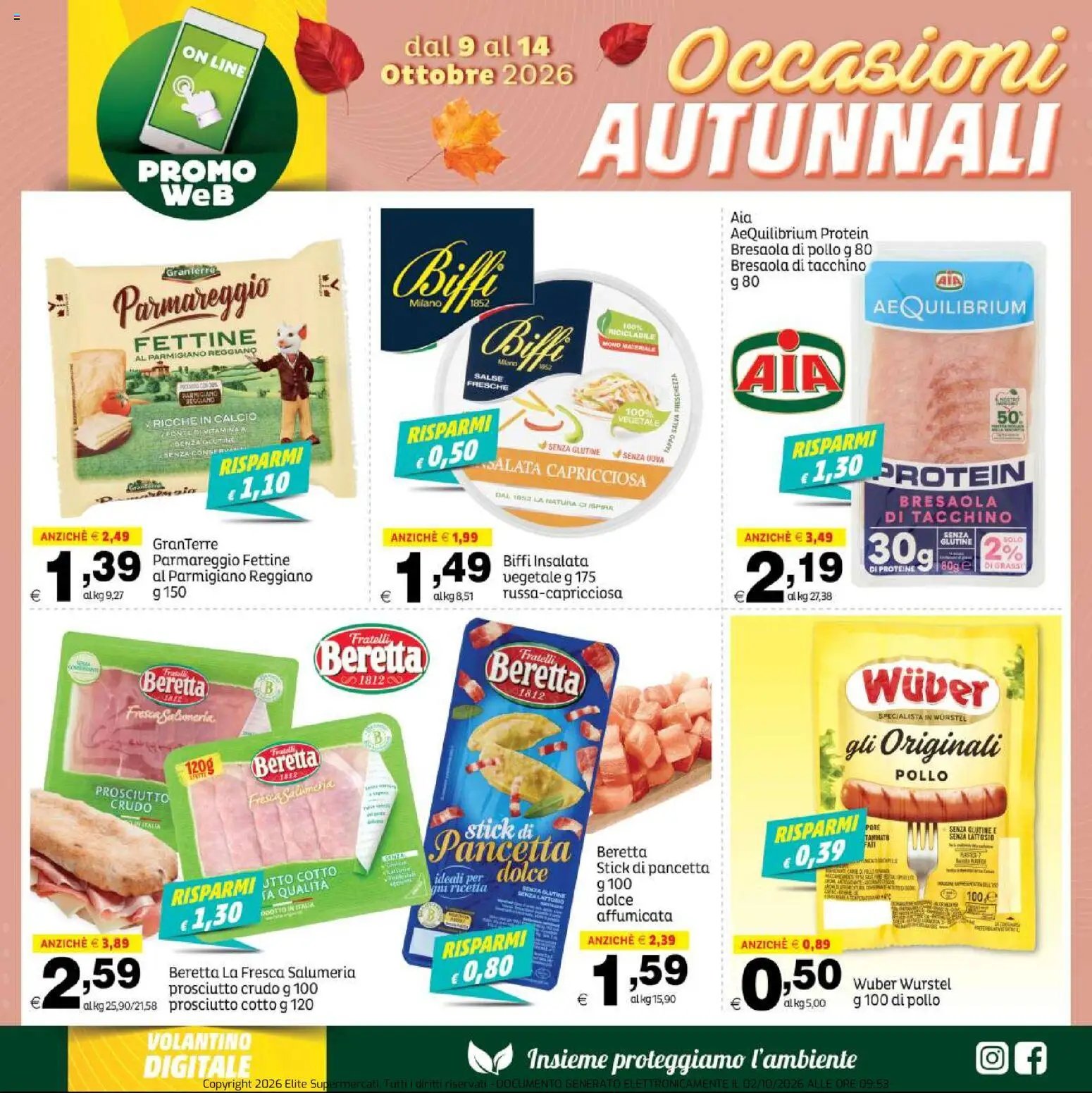 Elite Supermercati volantino Occasioni Autunnali