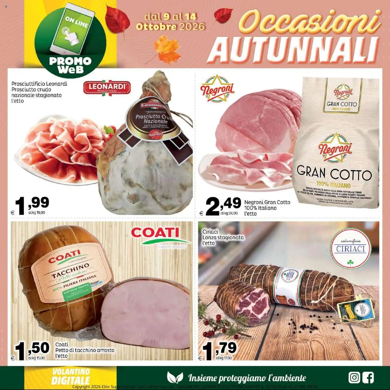 Elite Supermercati volantino Occasioni Autunnali